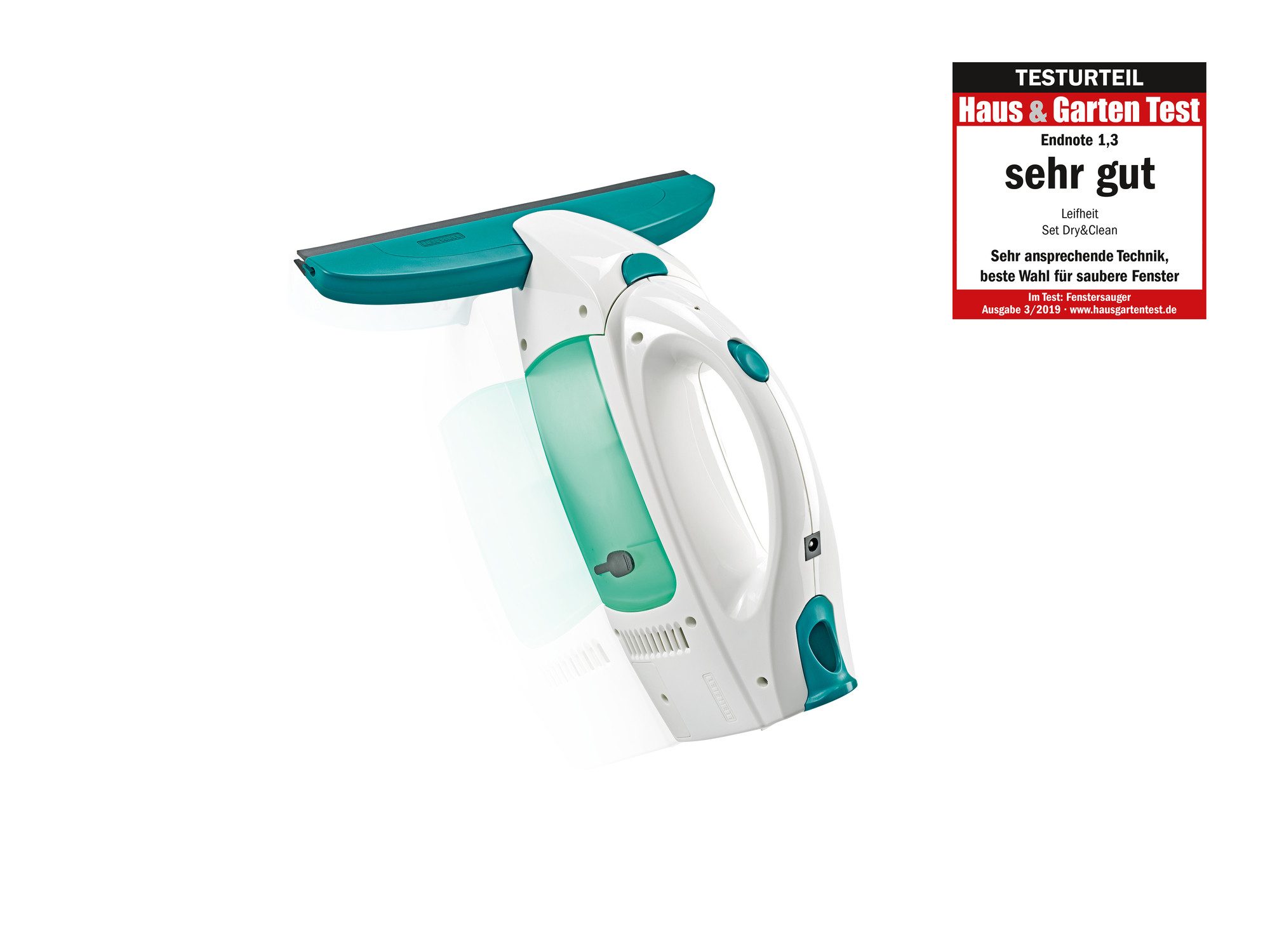 Leifheit Fenstersauger Fenstersauger Dry & Clean, (3-St) Streifenfrei Absaugen, bis 38 Minuten Laufzeit, alle glatten Flächen