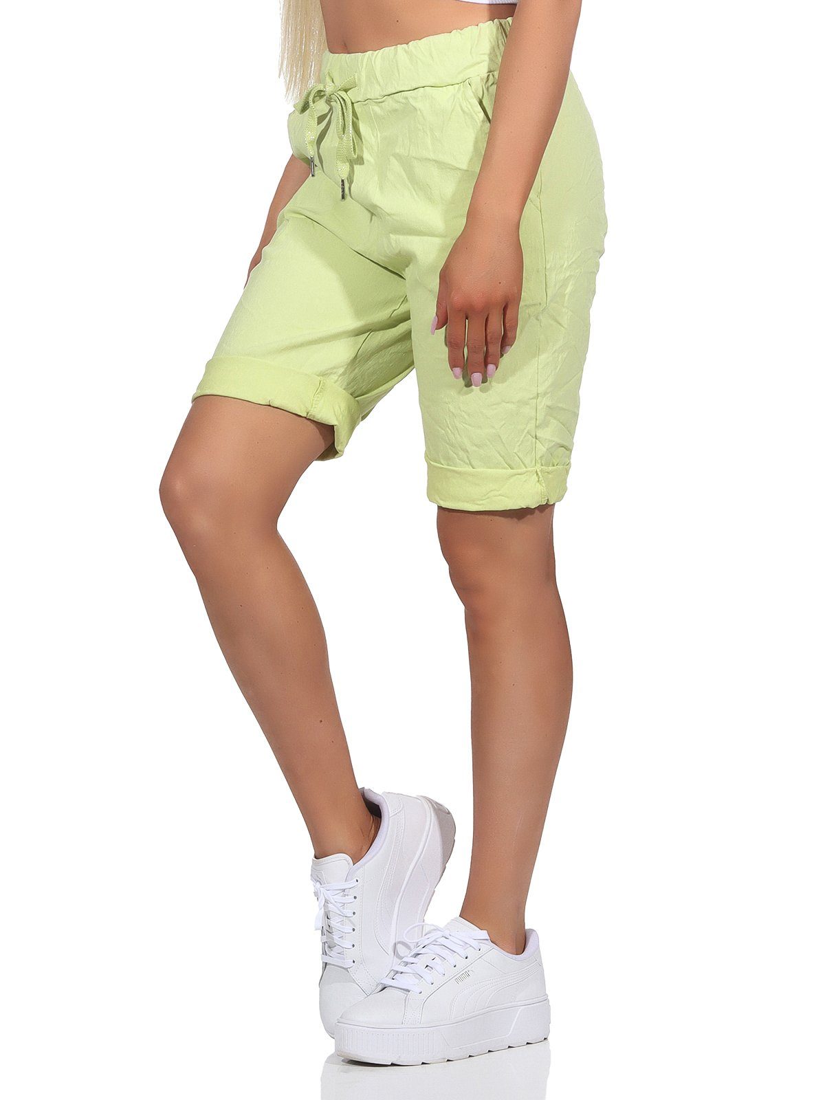 Shorts Damen Aurela Chinoshorts Sommerhose Kurze Bermuda Kiwi Chino Jeans Damenmode