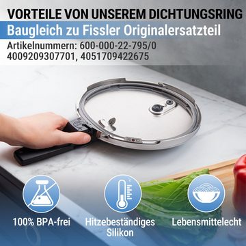 Piebert Schnellkochtopf-Dichtungsring 2x Dichtung 39156 22cm für Fissler Vitaquick, Vitavit Comfort Vitavit