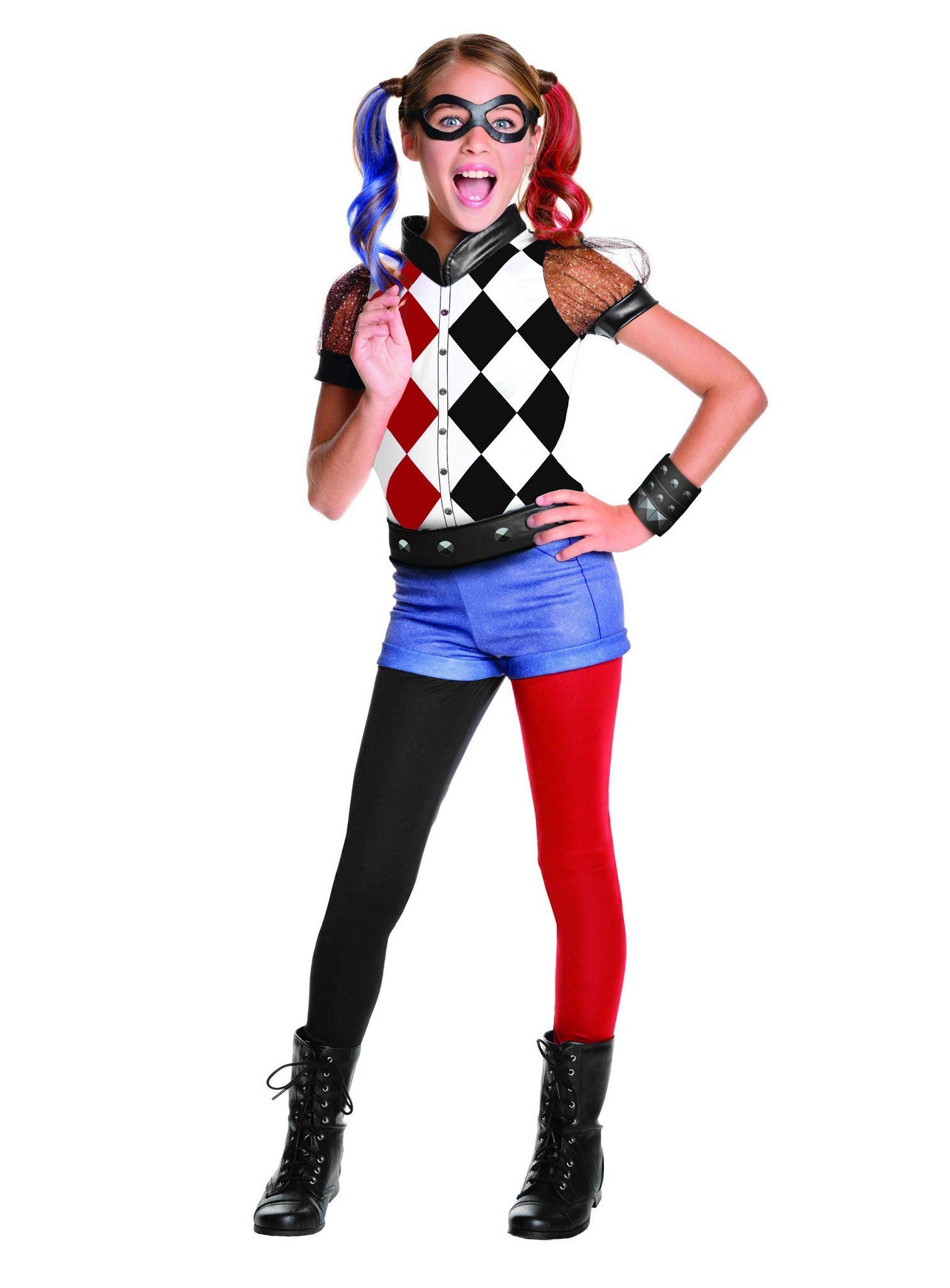 Rubie´s Kostüm Superhero Harley Quinn, Original Superheldin Kostüm aus 'DC Superhero Girls'