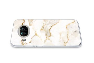 MuchoWow Handyhülle Marmor - Limette - Gold - Luxus - Marmoroptik - Weiß, Phone Case, Handyhülle Xiaomi Mi 10T Lite, Silikon, Schutzhülle
