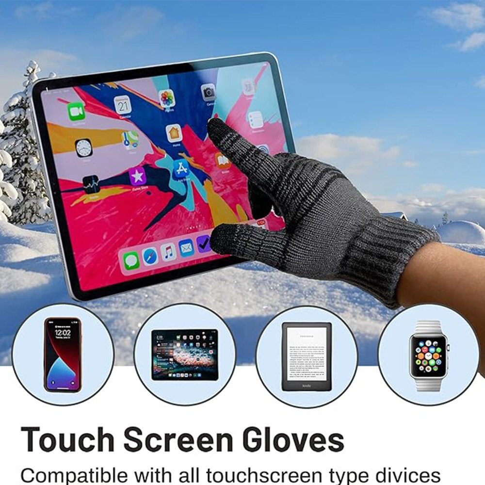 rutschfest, Touchscreen, Fleecehandschuhe Winterhandschuhe, GLIESE Stulpen elastische
