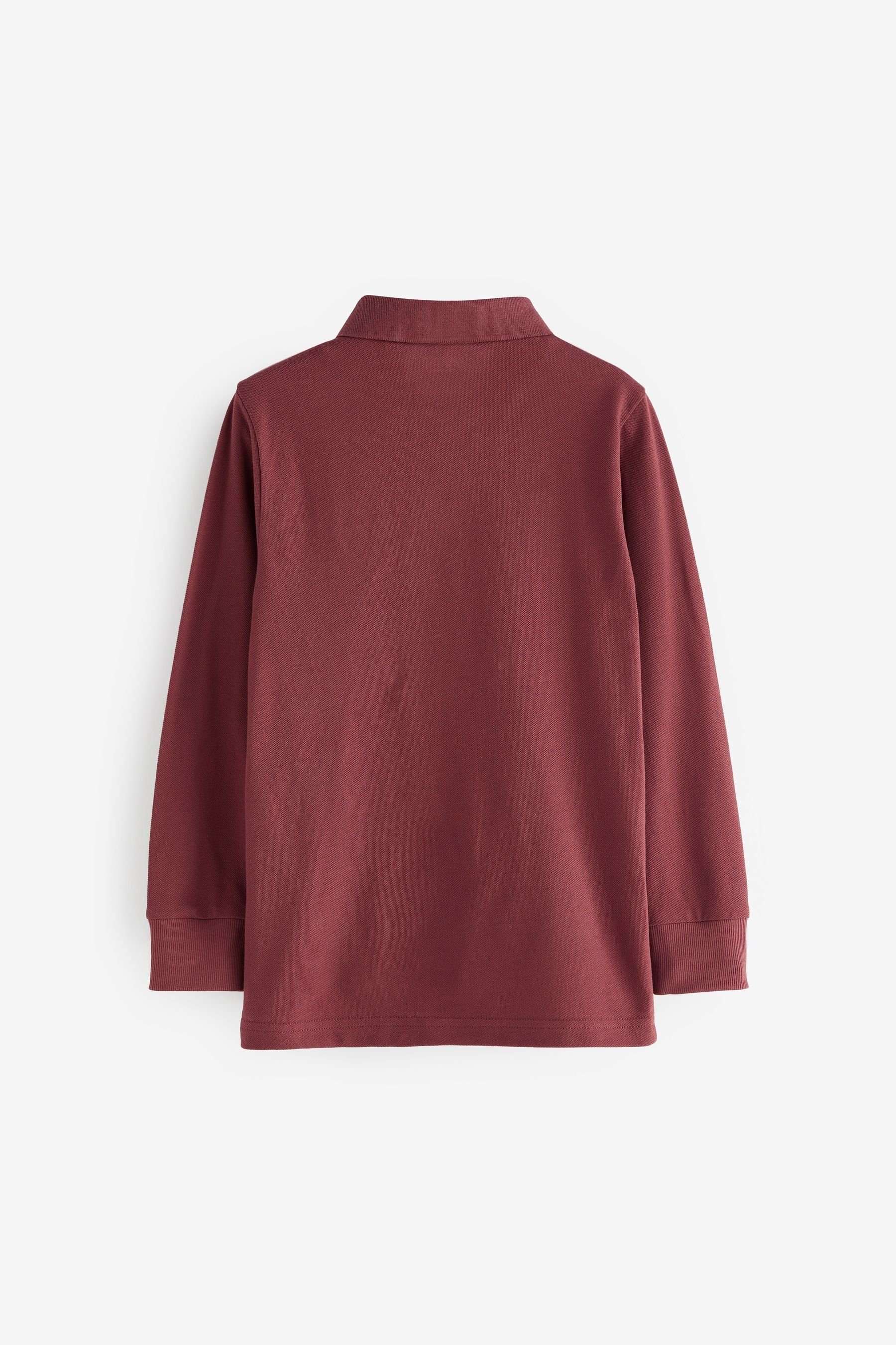 Next Langarm-Poloshirt Langärmeliges Polo-Shirt (1-tlg) Berry Red