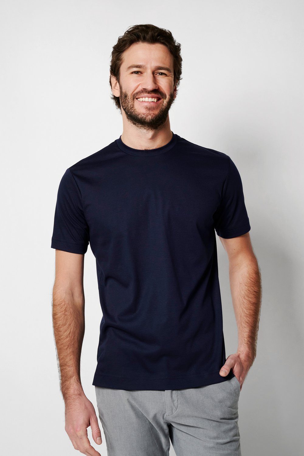 DESOTO T-Shirt Jersey T-Shirt Rundhalsausschnitt halbarm Mit Rundhalsausschnitt, Strech-Qualität