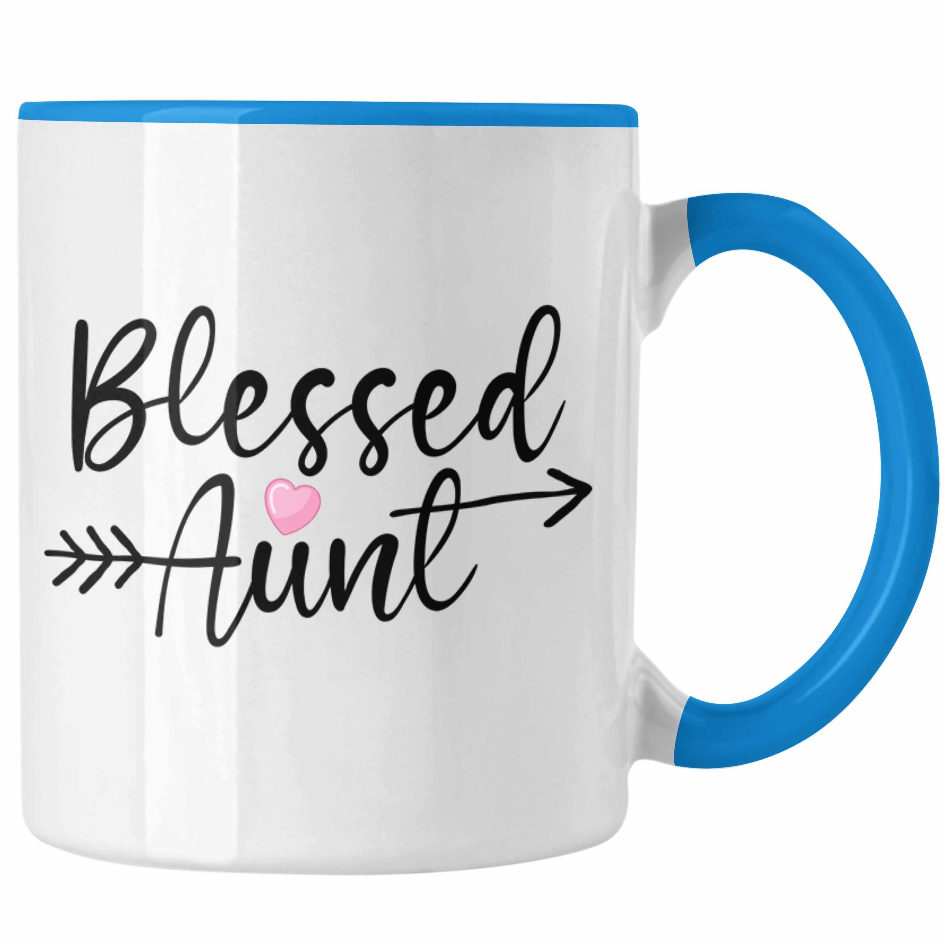 Aunt Trendation Geschenk Tante Blessed - Tasse Tasse für Blau Geschenkidee Trendation Tante beste