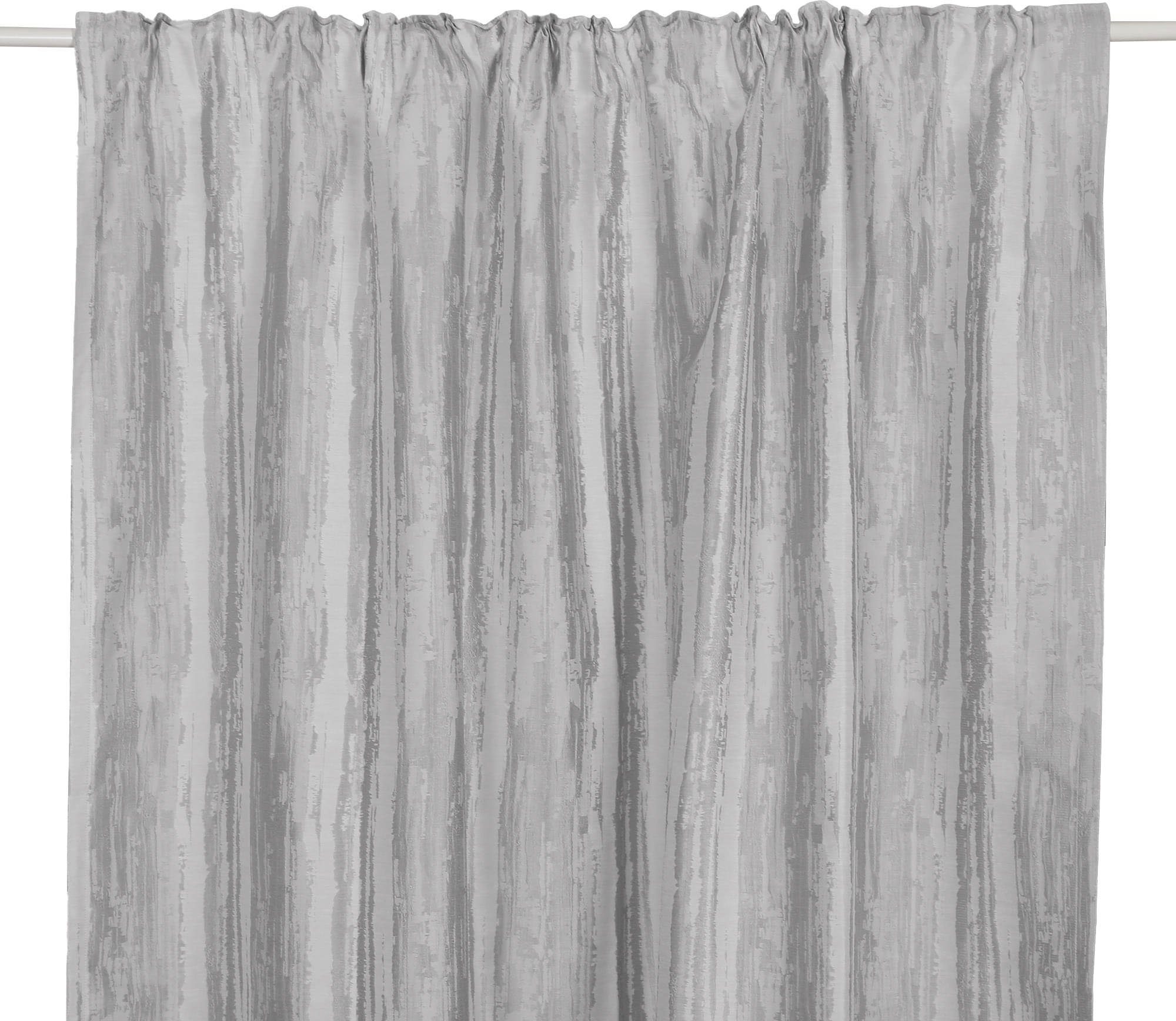 Vorhang Yuki, Leonique, Multifunktionsband (1 verschiedene blickdicht, Jacquard St), silberfarben blickdicht, Größen