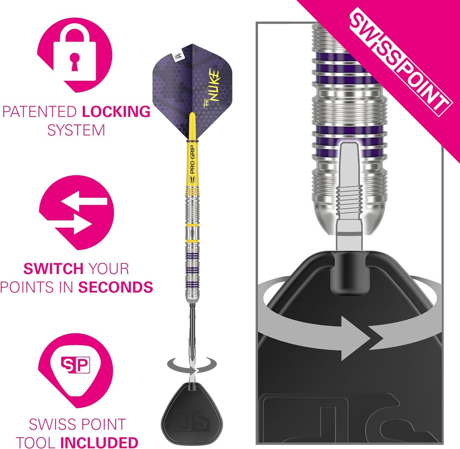 TARGET DARTS Dartpfeil Target Luke Littler Loadout 90% Wolfram Steel Tip Darts Set - 23G