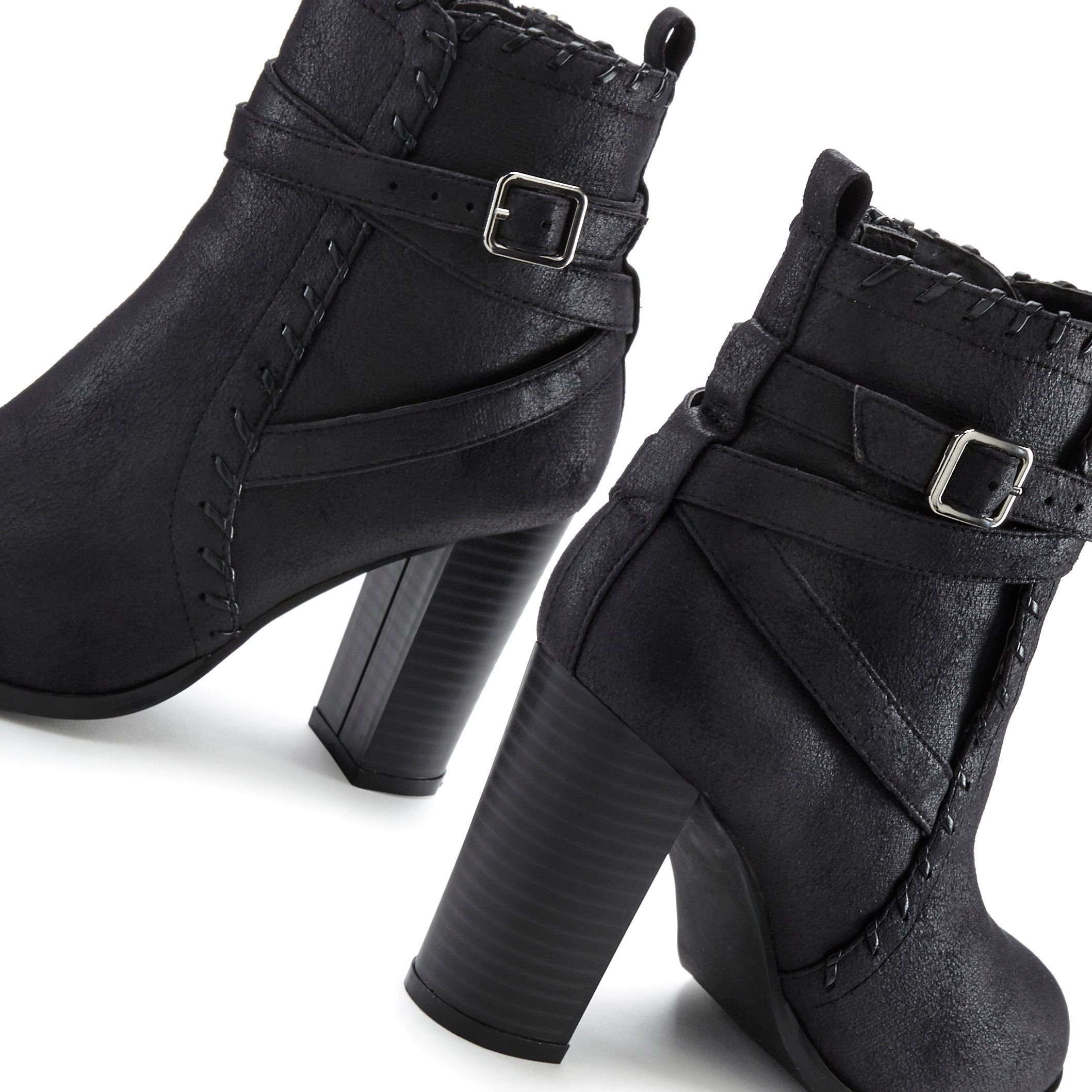 Stiefel LASCANA bequemen High-Heel-Stiefelette mit Ankle im Vintage-Look Blockabsatz, schwarz Boot,
