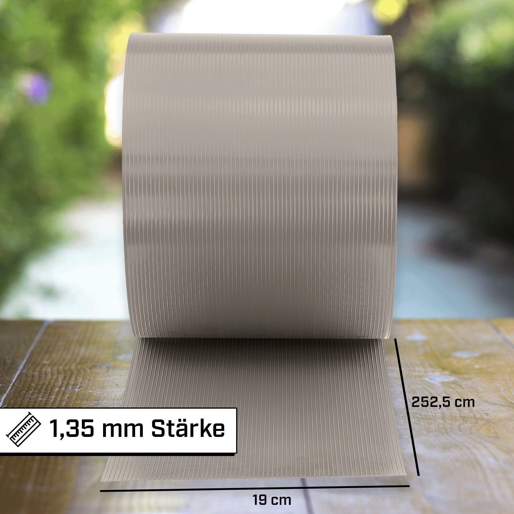 INTRA-TEC Sichtschutzstreifen Zaun-Sichtschutzstreifen aus PP - 252x19 cm, für Doppelstabmattenzäune, Windschutz, einfach zuschneidbar