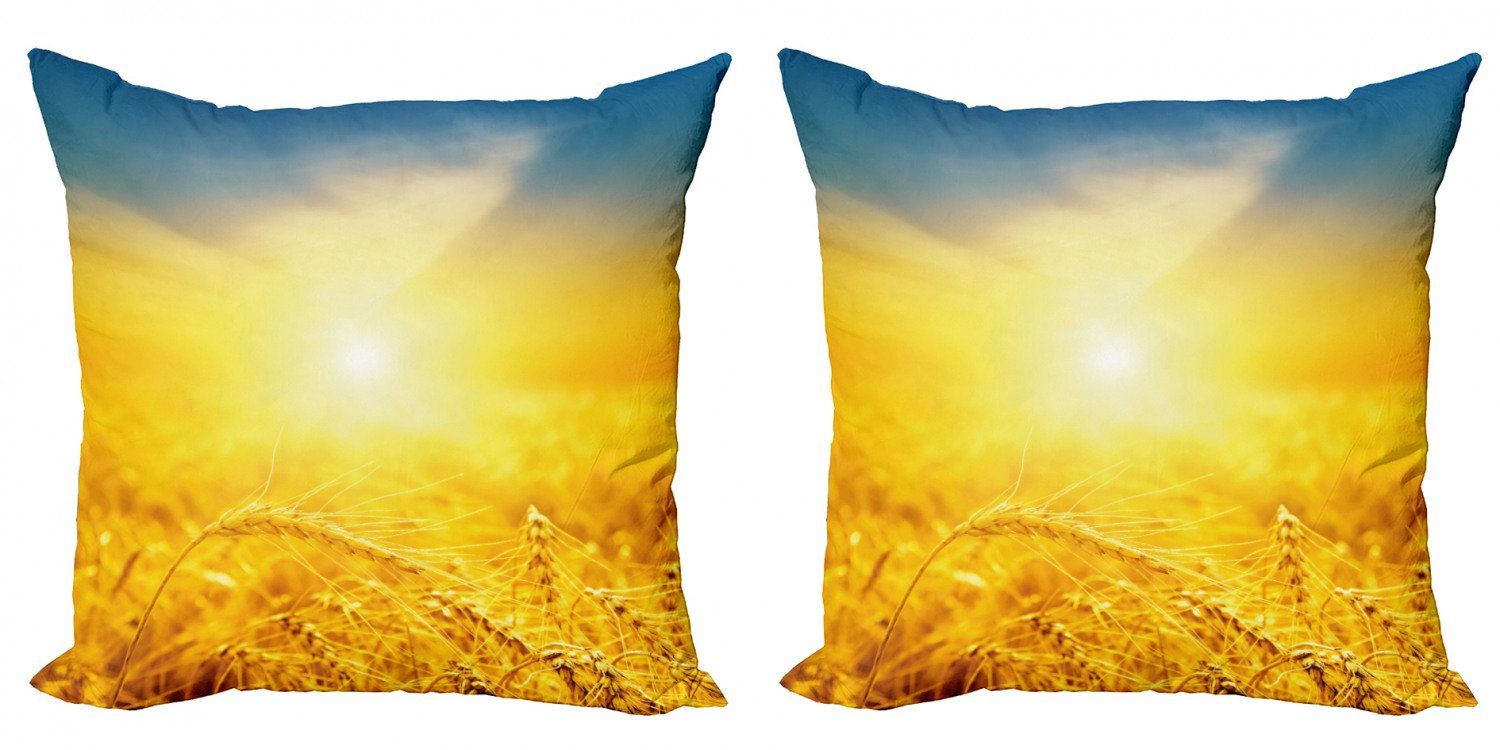 Kissenbezüge Modern Accent Doppelseitiger Digitaldruck, Abakuhaus (2 Stück), Land Ernte Weizen