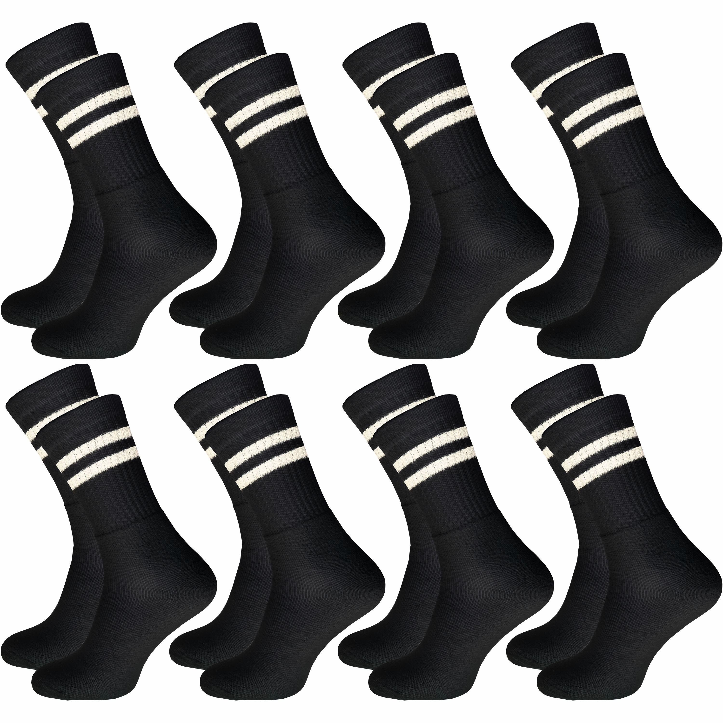 GAWILO Tennissocken für Herren im Retro-Style in weiß & schwarz für Freizei günstig online kaufen