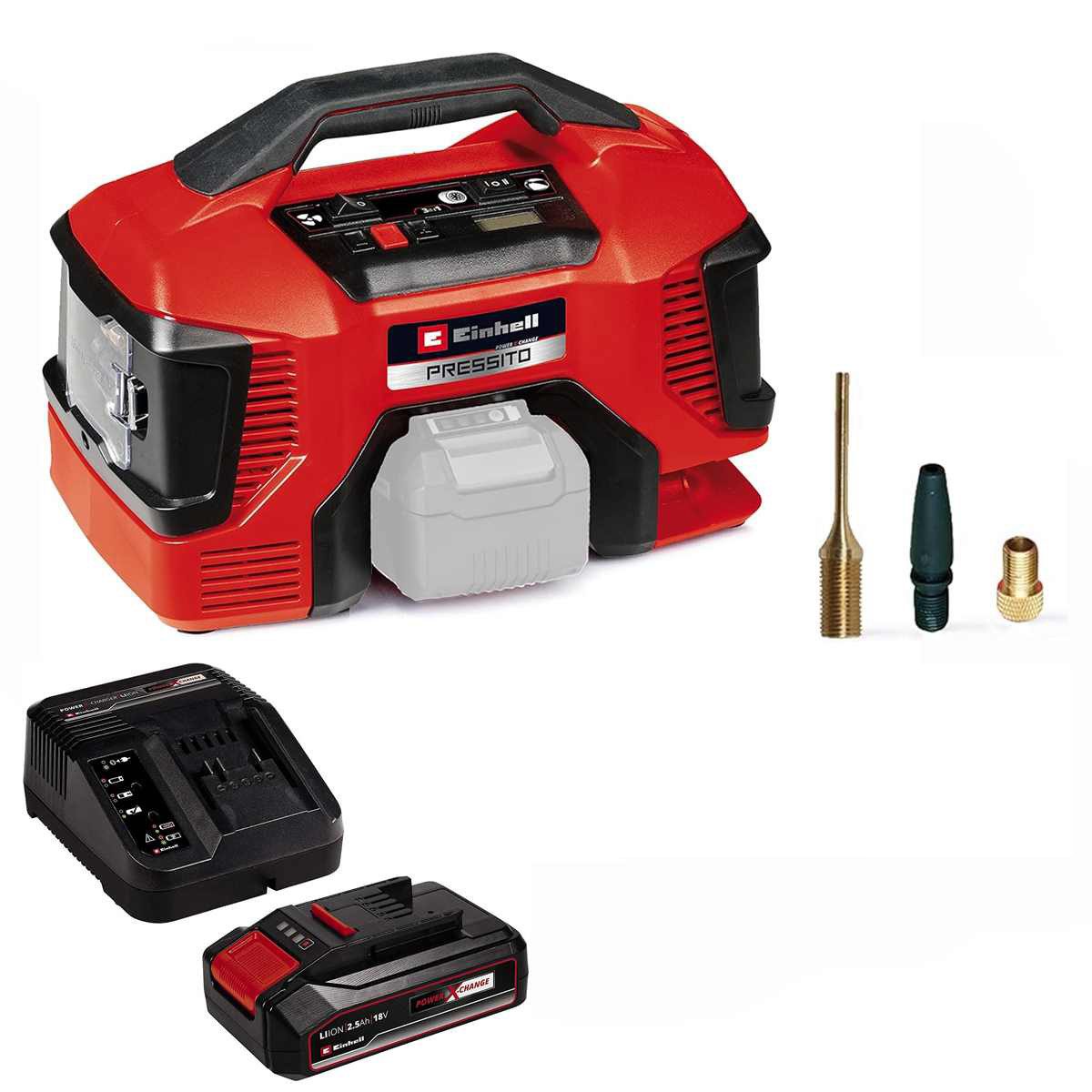 Einhell Akku-Handkompressor Einhell PRESSITO 18/21 X-Change 18 V mit Akku 2.5 Ah / Ladegerät