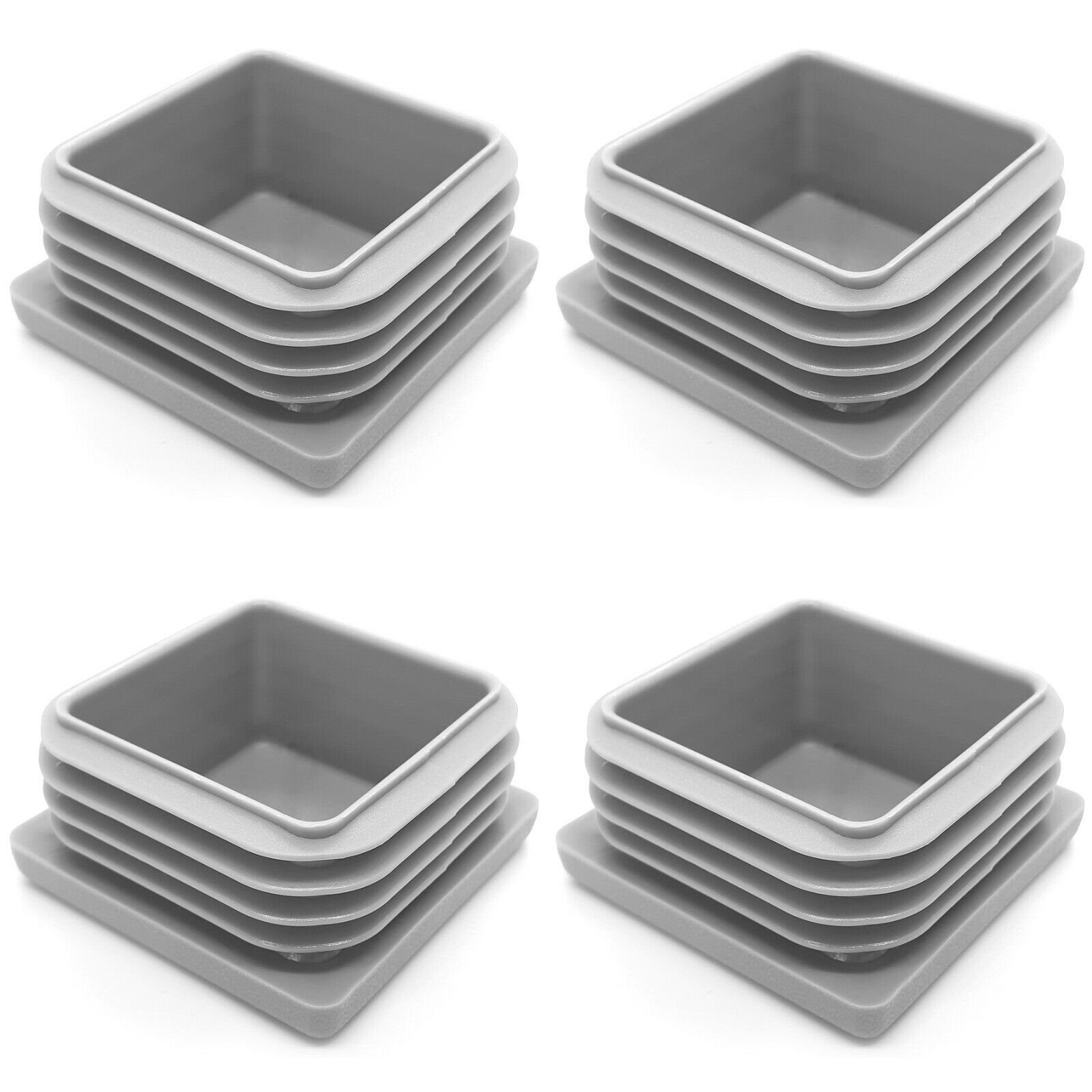 Enkotrade Endkappe Lamellenstopfen, (4-St), Grau, quadratisch, 16 x 16 mm, UV-beständig. Made in Germany
