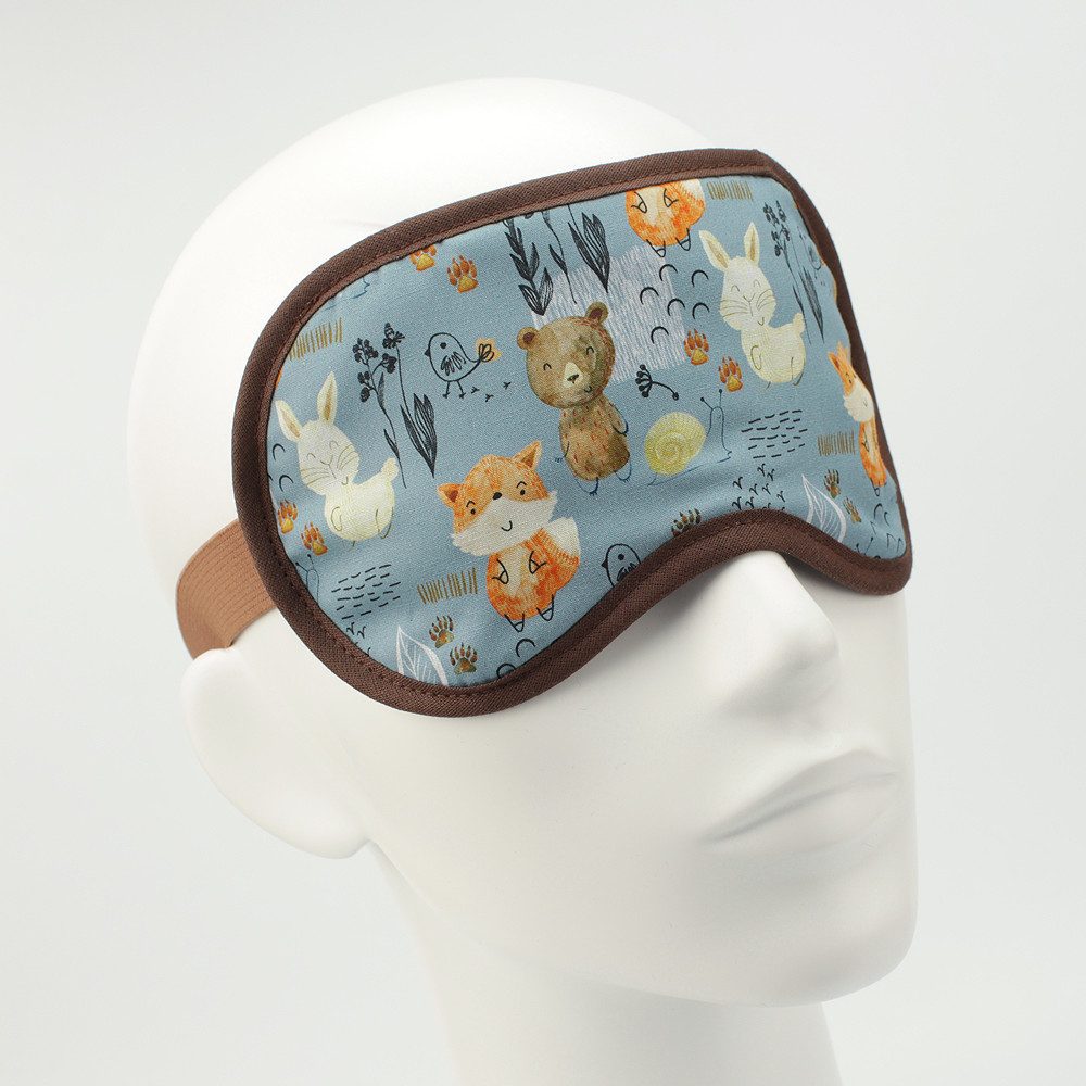 BEAZZ Schlafmaske Schlafmaske, Augenmaske, Schlafbrille - Waldtiere, Bequem - Perfekte Abdunklung, 1-tlg., HANDMADE IN GERMANY