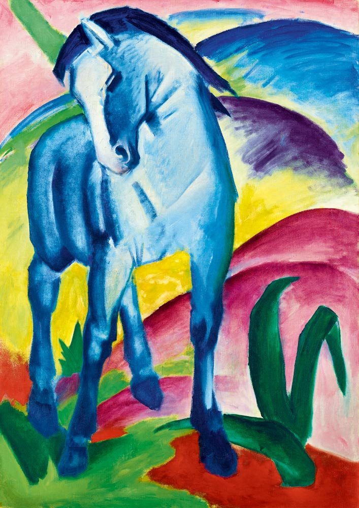 Bluebird Puzzle Puzzle Franz Marc - Blue Horse I, 1911, Puzzleteile