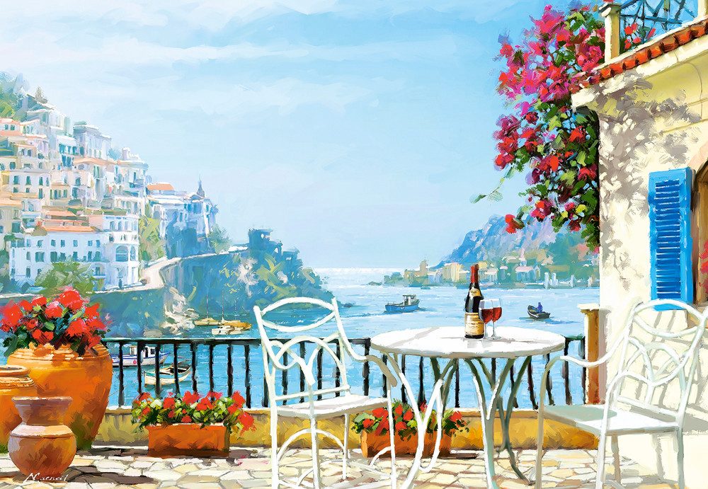 Castorland Puzzle Mediterraner Wein für Zwei, Puzzleteile