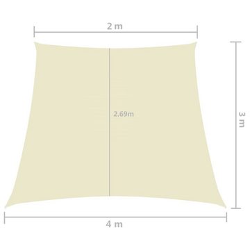 vidaXL Balkonsichtschutz Sonnensegel Oxford-Gewebe Trapezförmig 2/4x3 m Cremeweiß