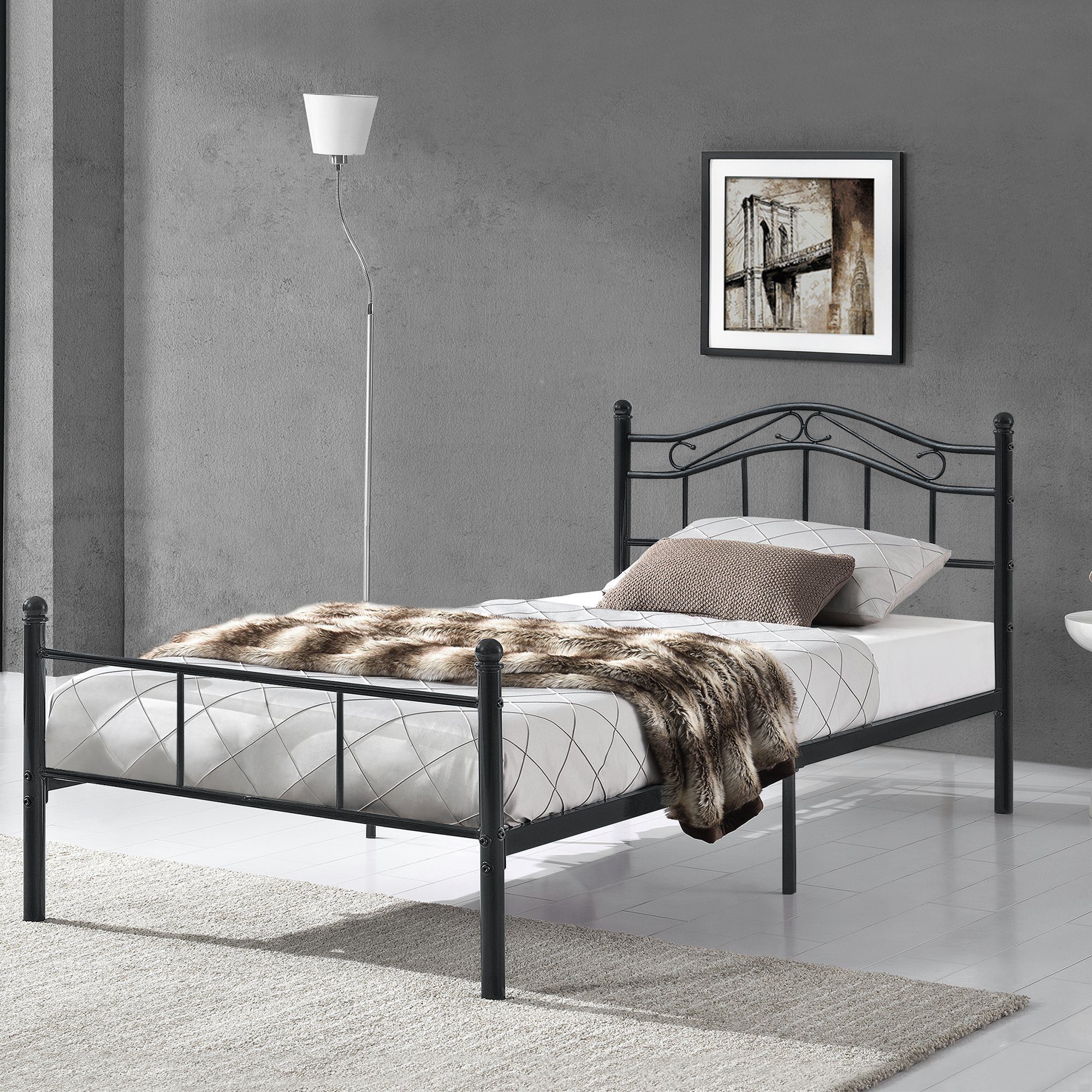 en.casa Metallbett, »Damur« - schwarz - günstig online kaufen