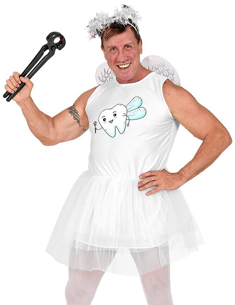 Widmann S.r.l. Feen-Kostüm Zahnfee Kostüm für Herren - Weiß, Kleid mit Tutu