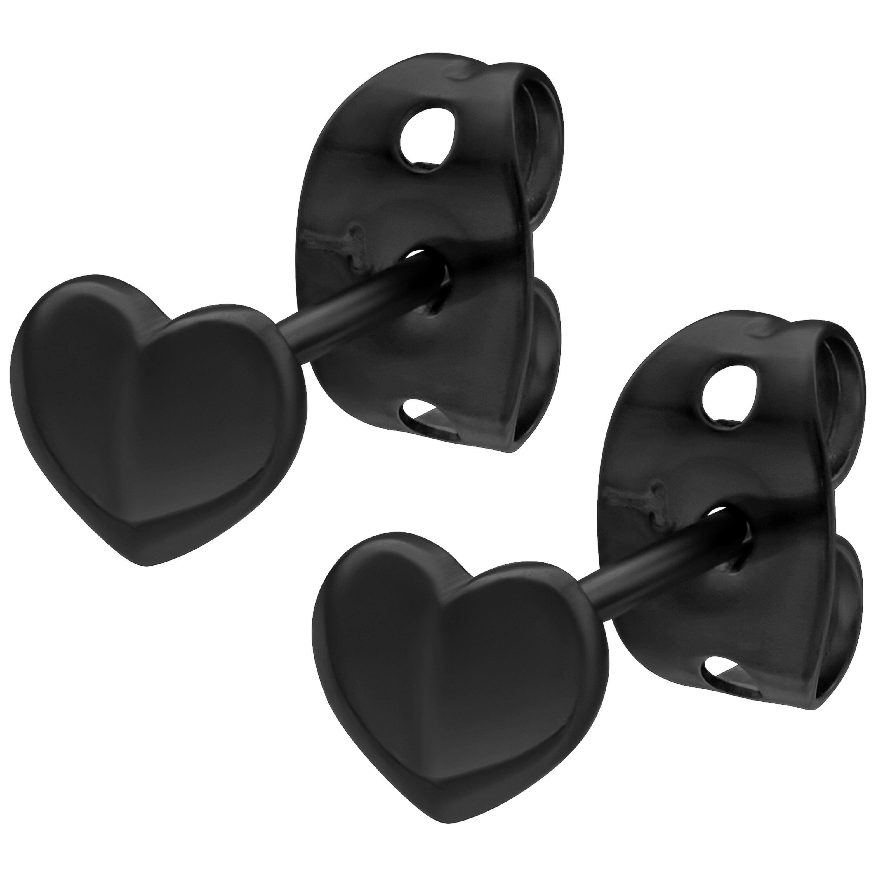 Paar Ohrstecker Heart Earstuds - Schwarz