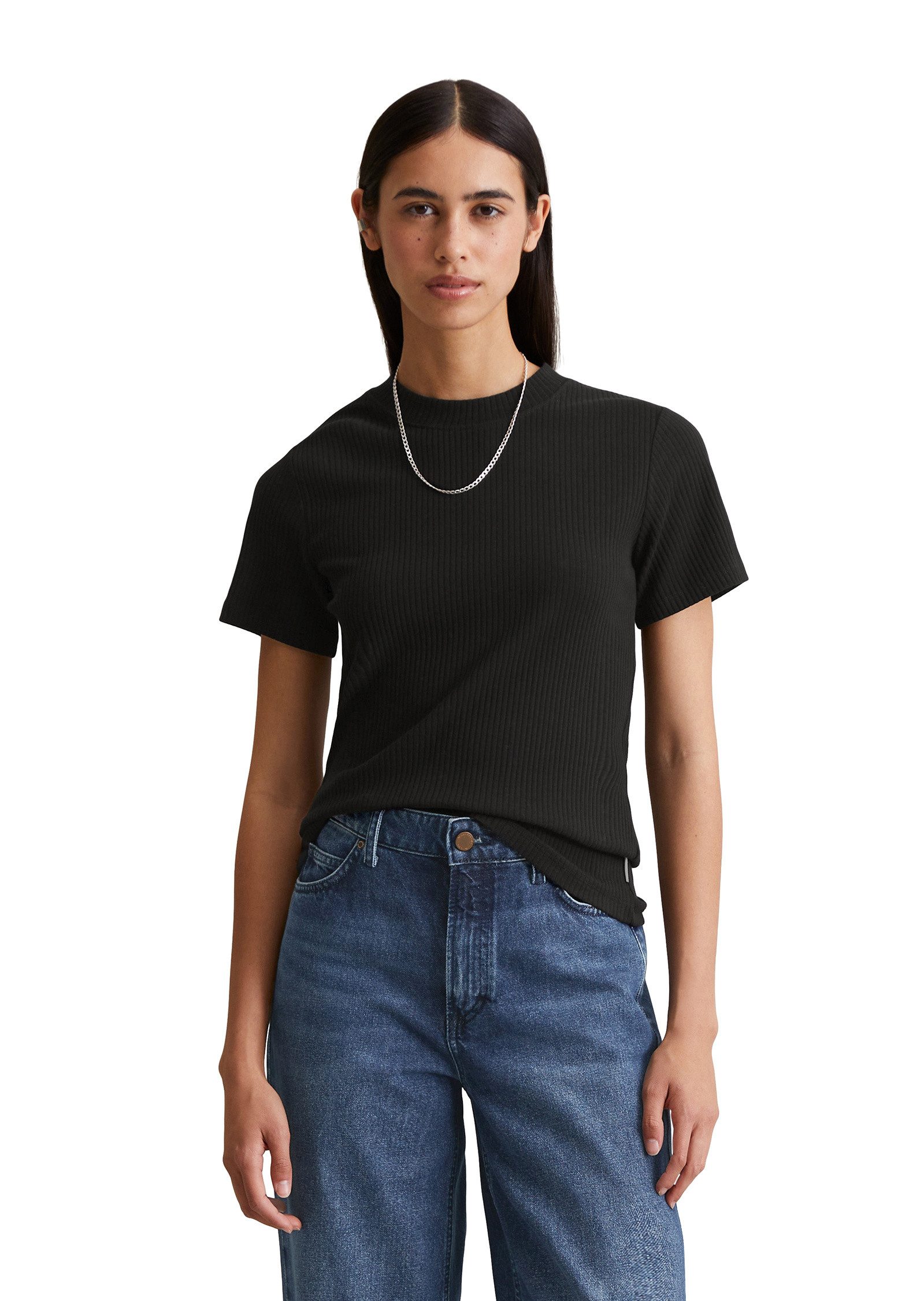 Marc O'Polo DENIM T-Shirt aus elastischem Bio-Baumwolle-Mix günstig online kaufen