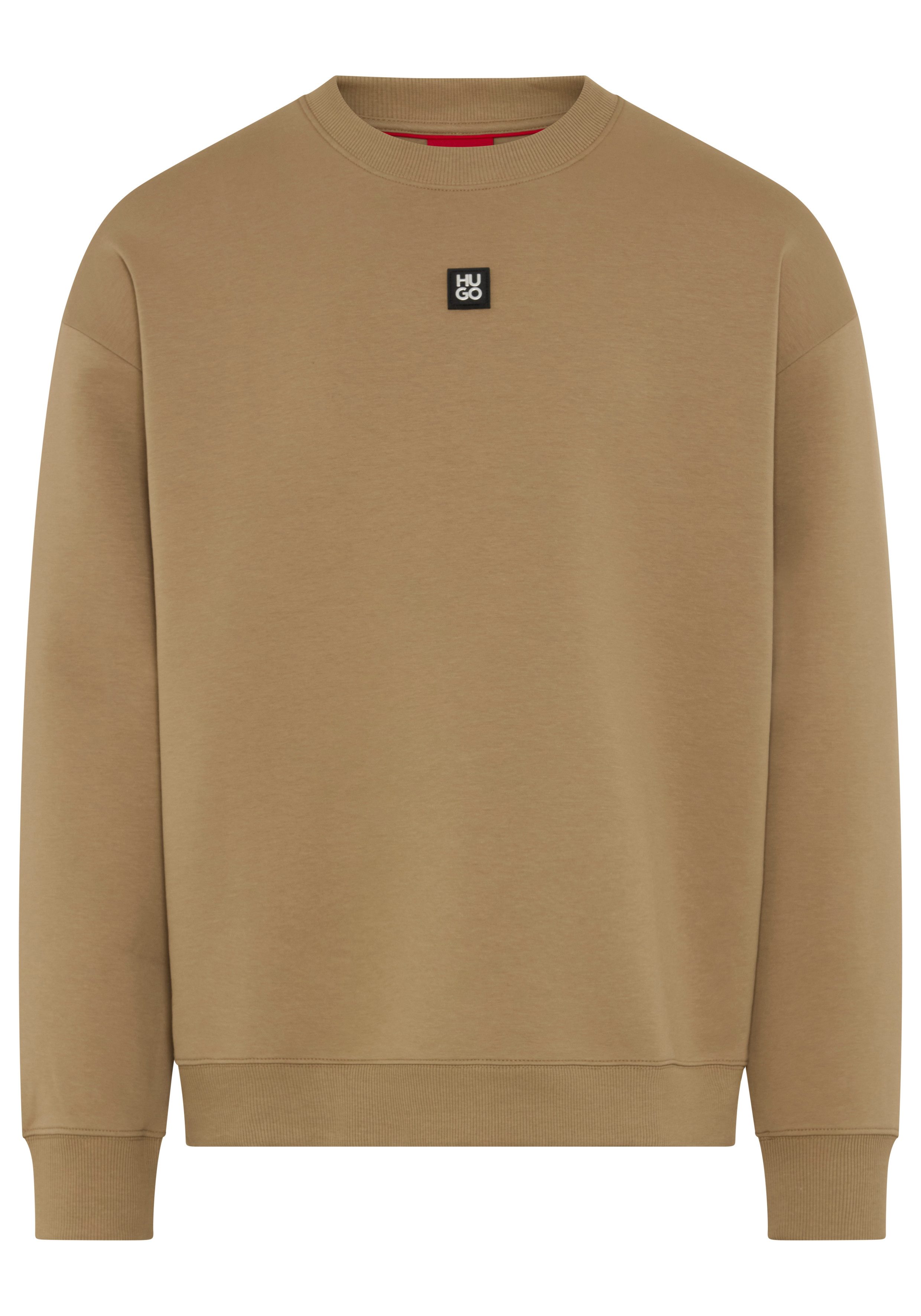 HUGO Sweatshirt Dettil Metal Logo Relaxed Fit, Premium Serie, Soft Finish Innen