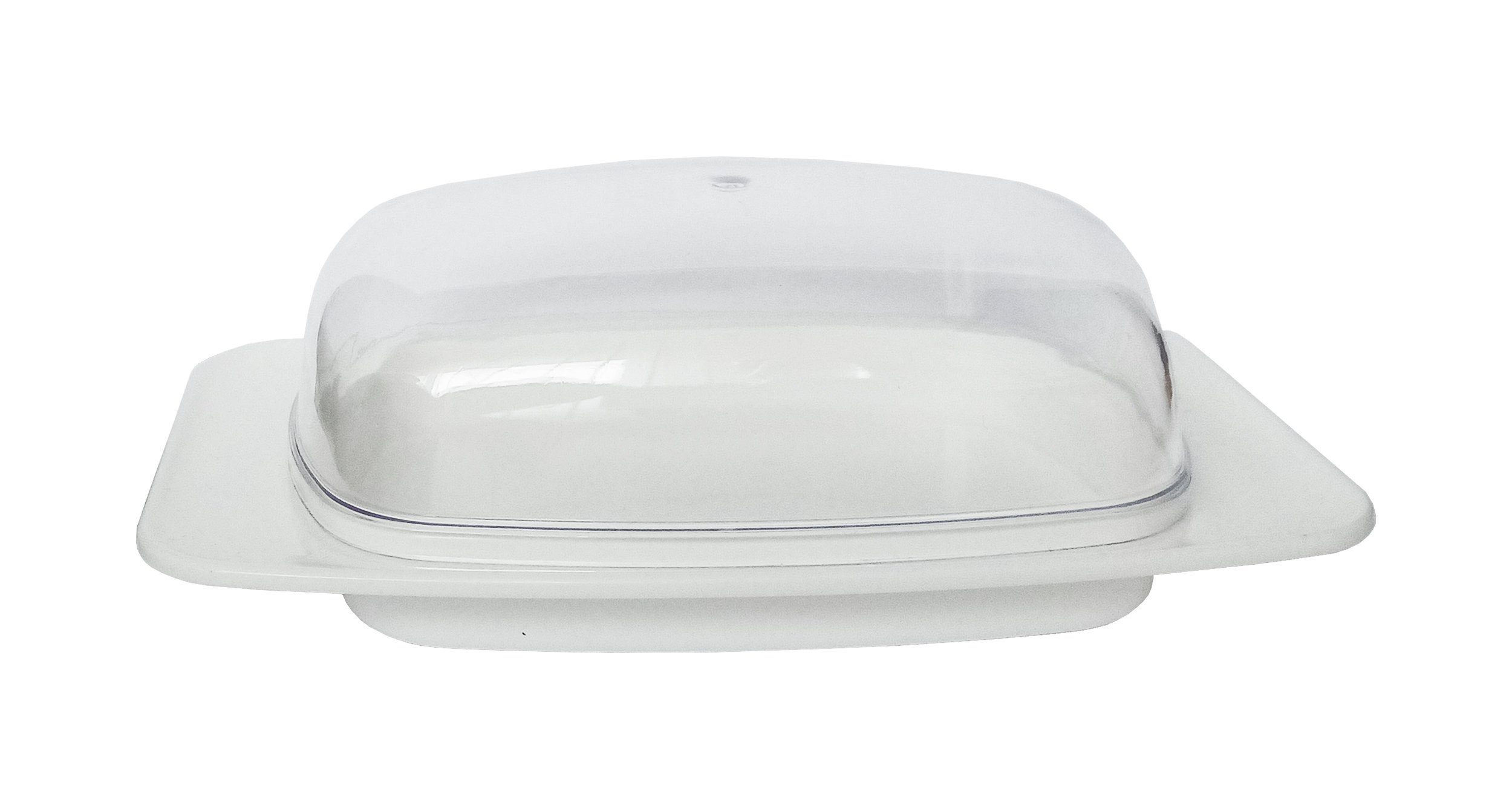 Alpina Butterdose BUTTERDOSE Deckel Kunststoff Butterglocke Kühlschrank 64 (Weiss), Butterschale Butter Box