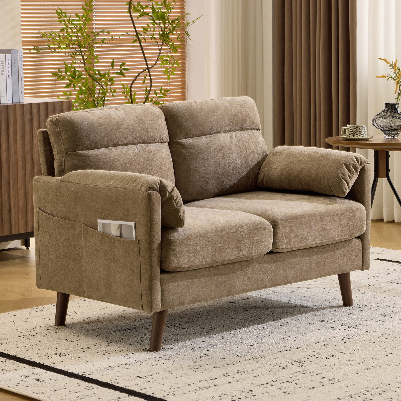 VINGLI 2-Sitzer Sofa klein, Kleine Stoffcouch günstig online kaufen