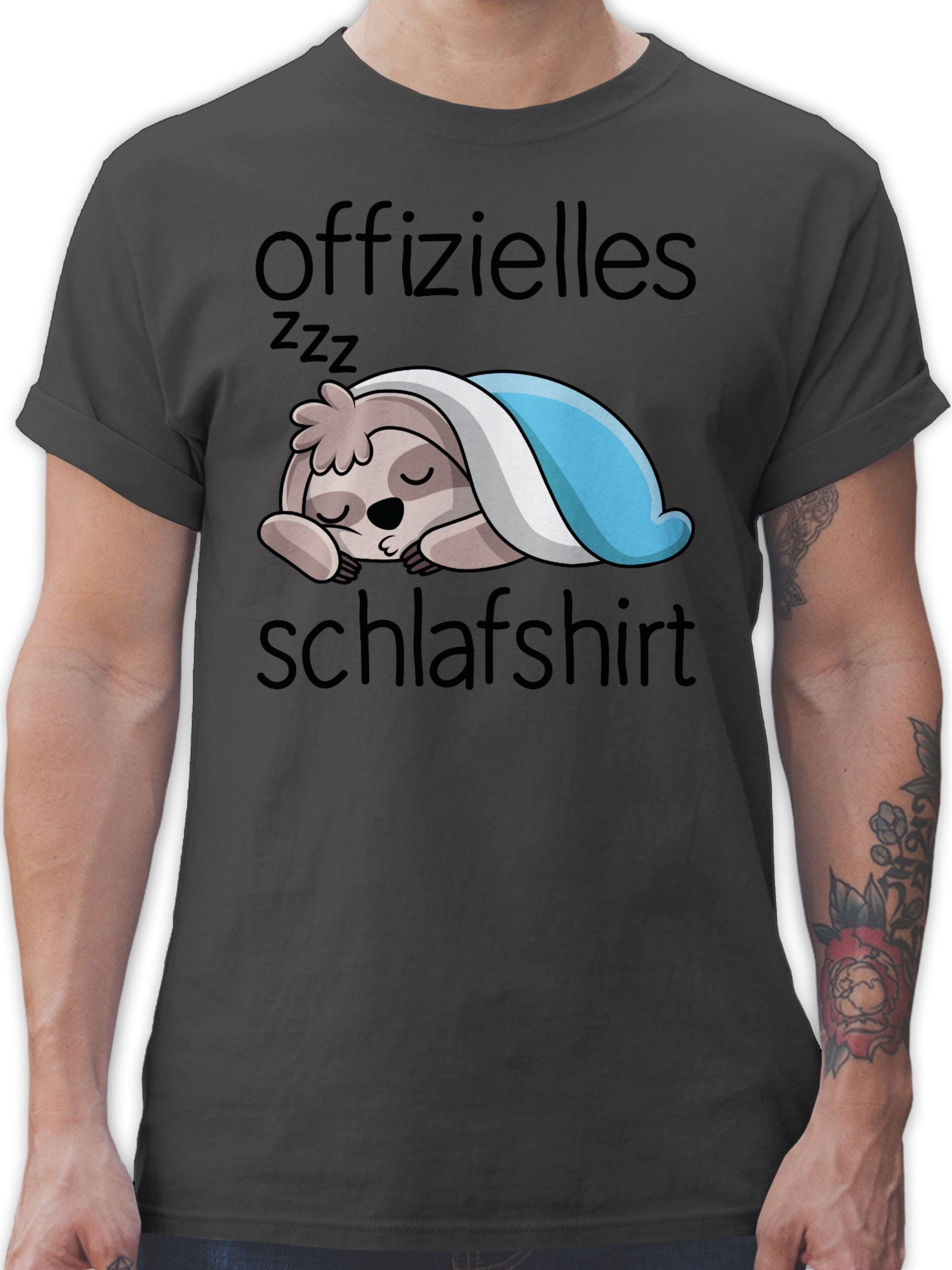 Shirtracer T-Shirt Offizielles Schlafshirt mit Faultier - schwarz Sprüche Statement