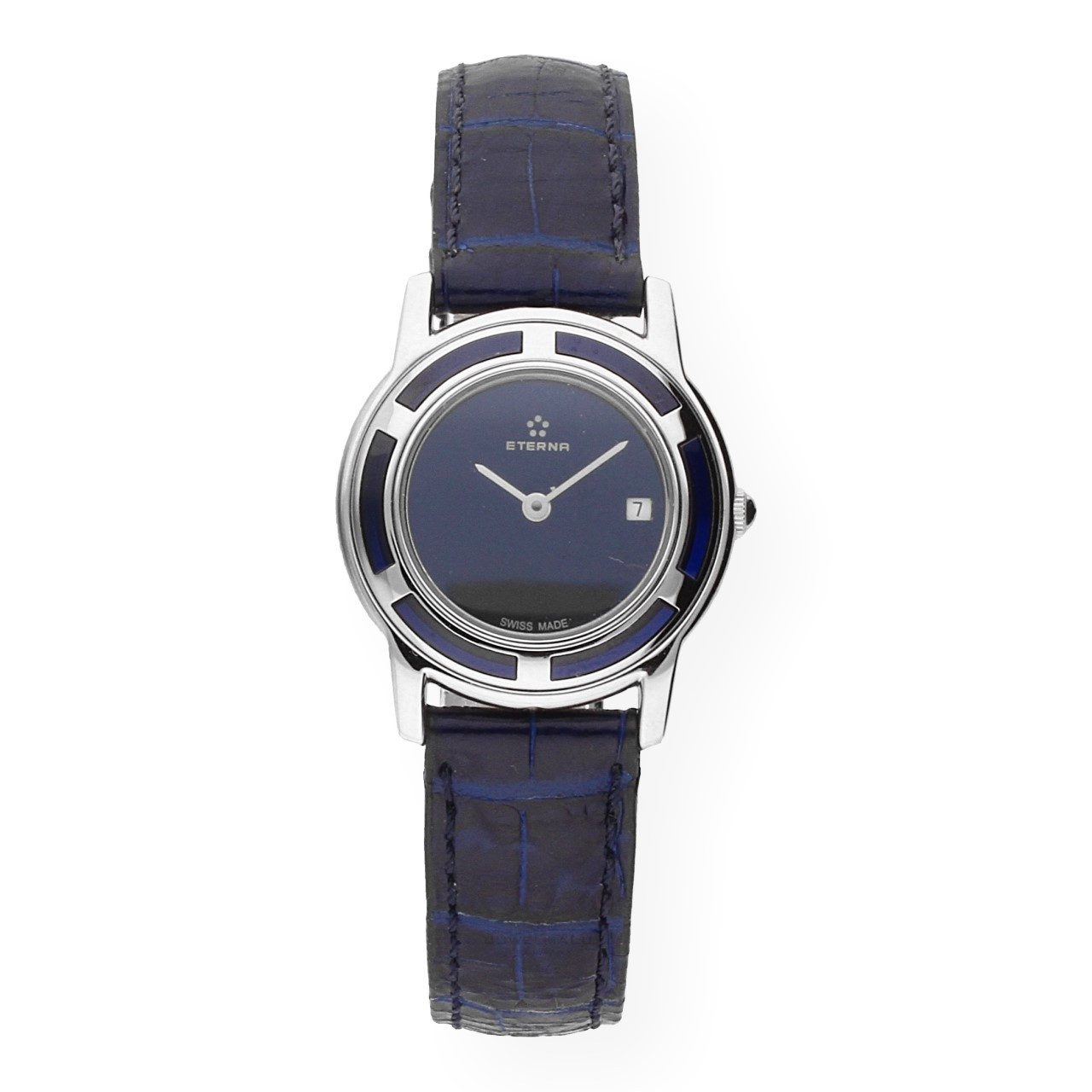 Eterna Armband Eterna Damenarmbanduhr 3706.41.18.148 Leder blau (kein Set, 1-tlg., kein Set)