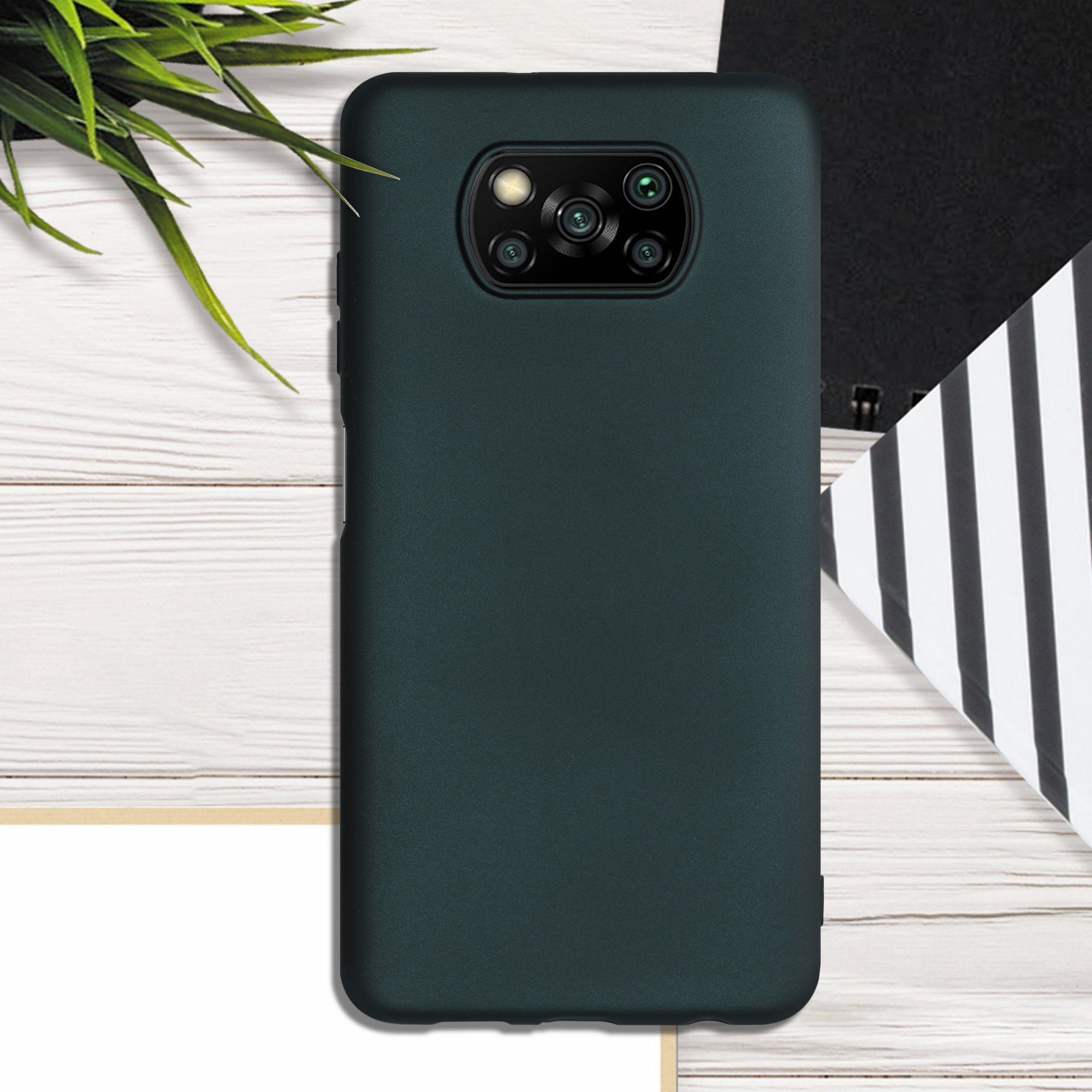 kwmobile Handyhülle Handyhülle für Xiaomi Poco X3 NFC / Poco X3 Pro Hülle, Silikon Case metallisch schimmernd - Schutzhülle Cover
