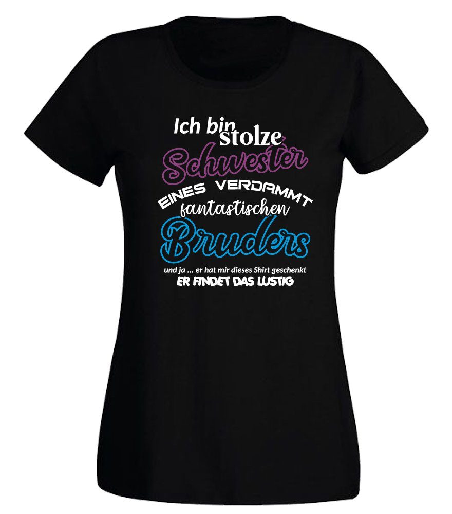 Ggraphics TShirt Damen TShirt Ich bin stolze Schwester eines