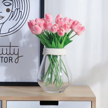 Kunstblumenstrauß 20 Stück Künstliche Tulpenstrauß Echte Berührungsblumen für Dekor, Fivejoy