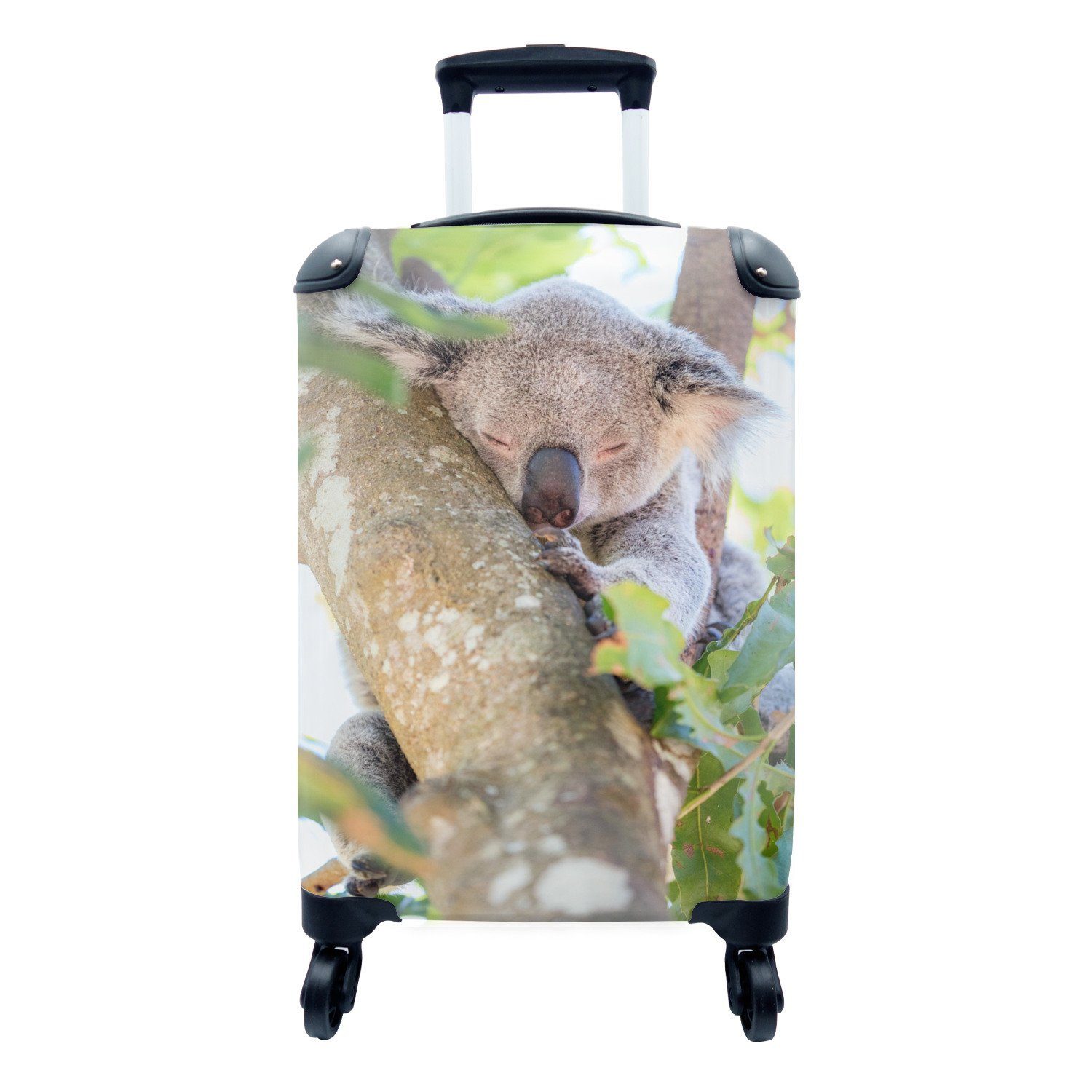 Ferien, 4 Koala - Reisekoffer Rollen, Handgepäck Reisetasche Handgepäckkoffer Blätter, Baum rollen, - MuchoWow Trolley, für mit