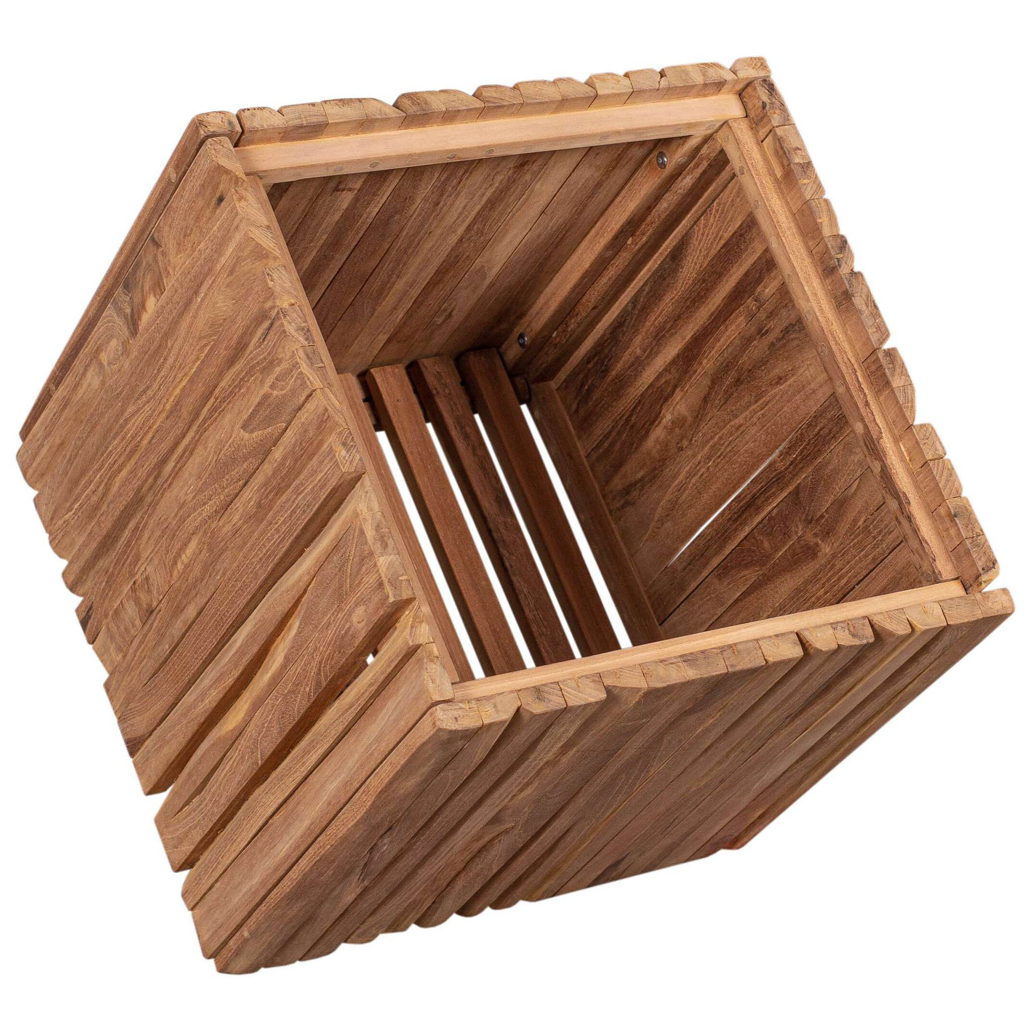 bene living Sitzhocker Oxford - Teakholz (1 St), inkl. Sitzpolster - als Hocker oder Beistelltisch nutzbar