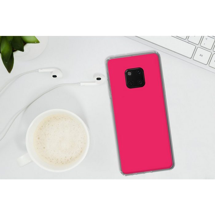 MuchoWow Handyhülle Karminrot - Farben - Palette - Rosa - Einfarbig Handyhülle Huawei Mate 20 Pro Handy Case Silikon Bumper Case OR11722