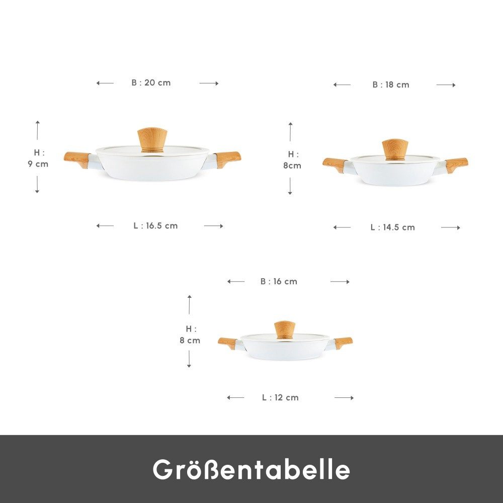 Karaca Topf-Set Karaca Swiss Crystal Almond 6-teiliges Kasserollen Set Induktion