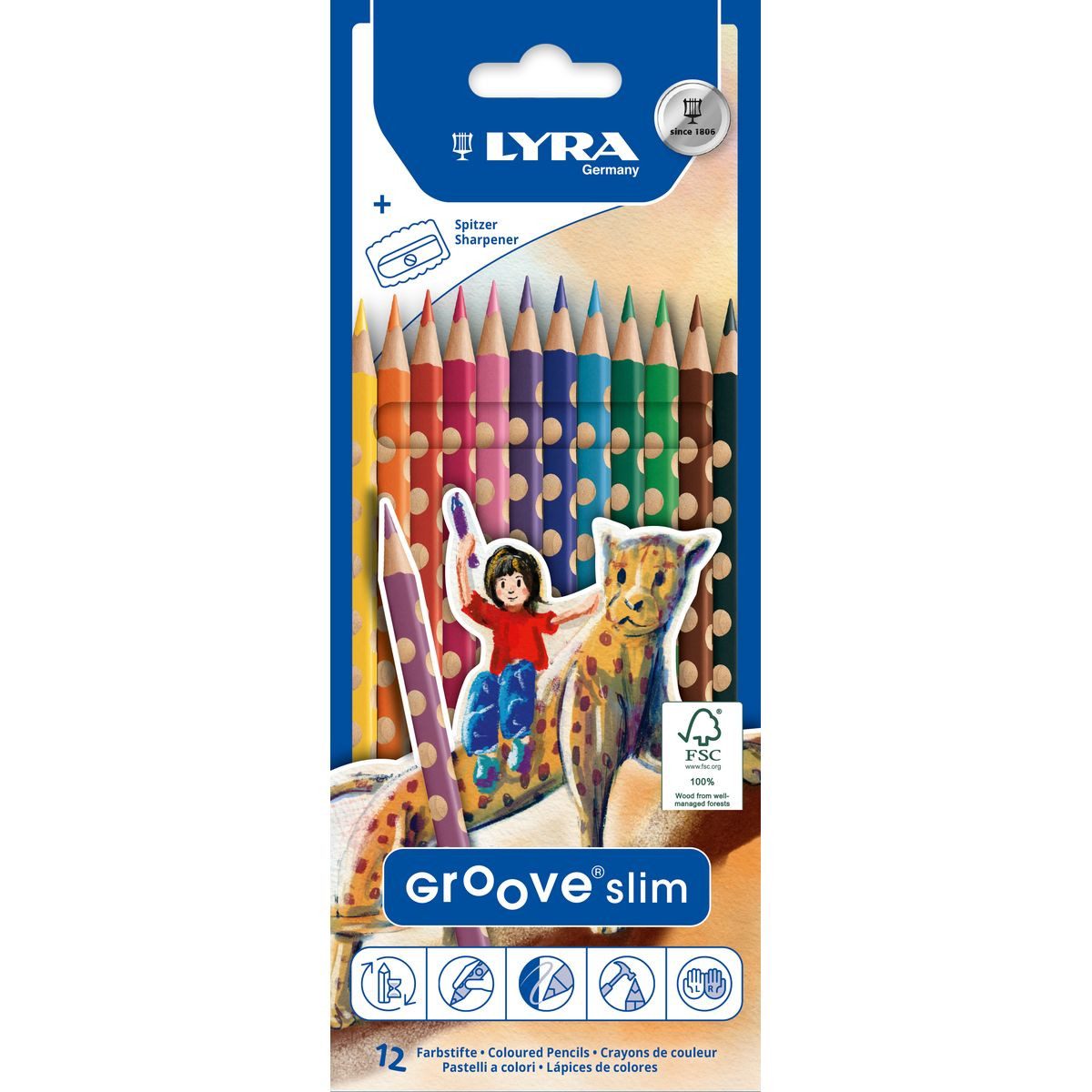 LYRA Buntstift LYRA Buntstifte Groove slim Natural Grip 12 Stück Kartonetui