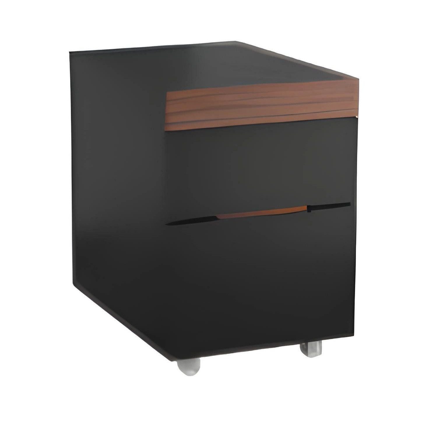 JVmoebel Rollcontainer Designer Kommode in Braun und Schwarz mit elegantem Stauraum, (1 St., Kommode), Made in Europa