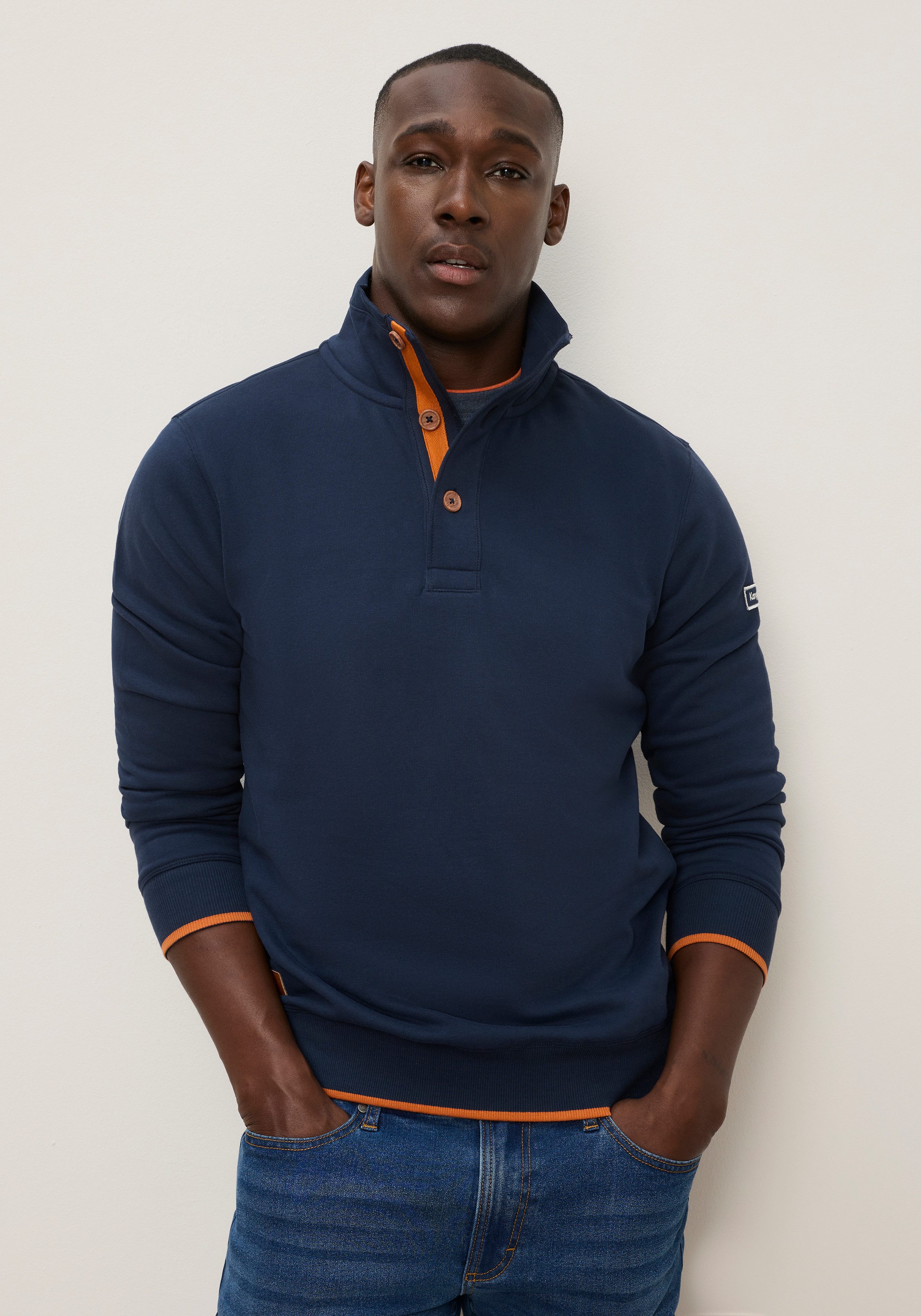 KangaROOS Sweatshirt mit hochschließendem Kragen, aus Baumwolle und Polyester