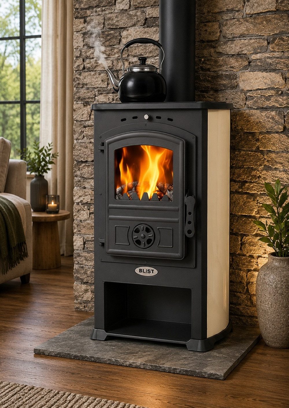 Blist Kaminofen Modena 4.0 creme, 7.4 kW, 81