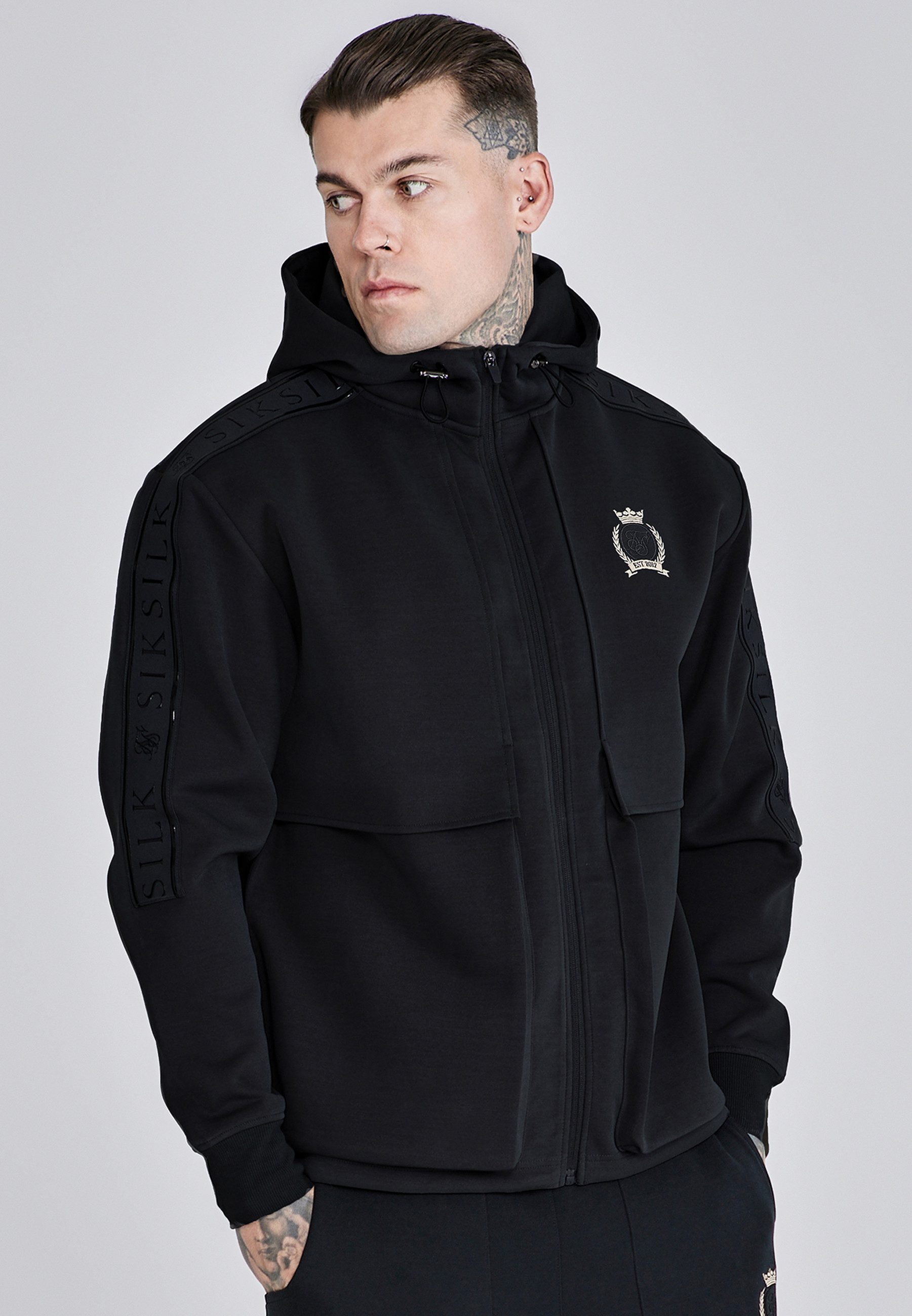 Siksilk Hoodie SikSilk Herren Utility Kapuzenpullover