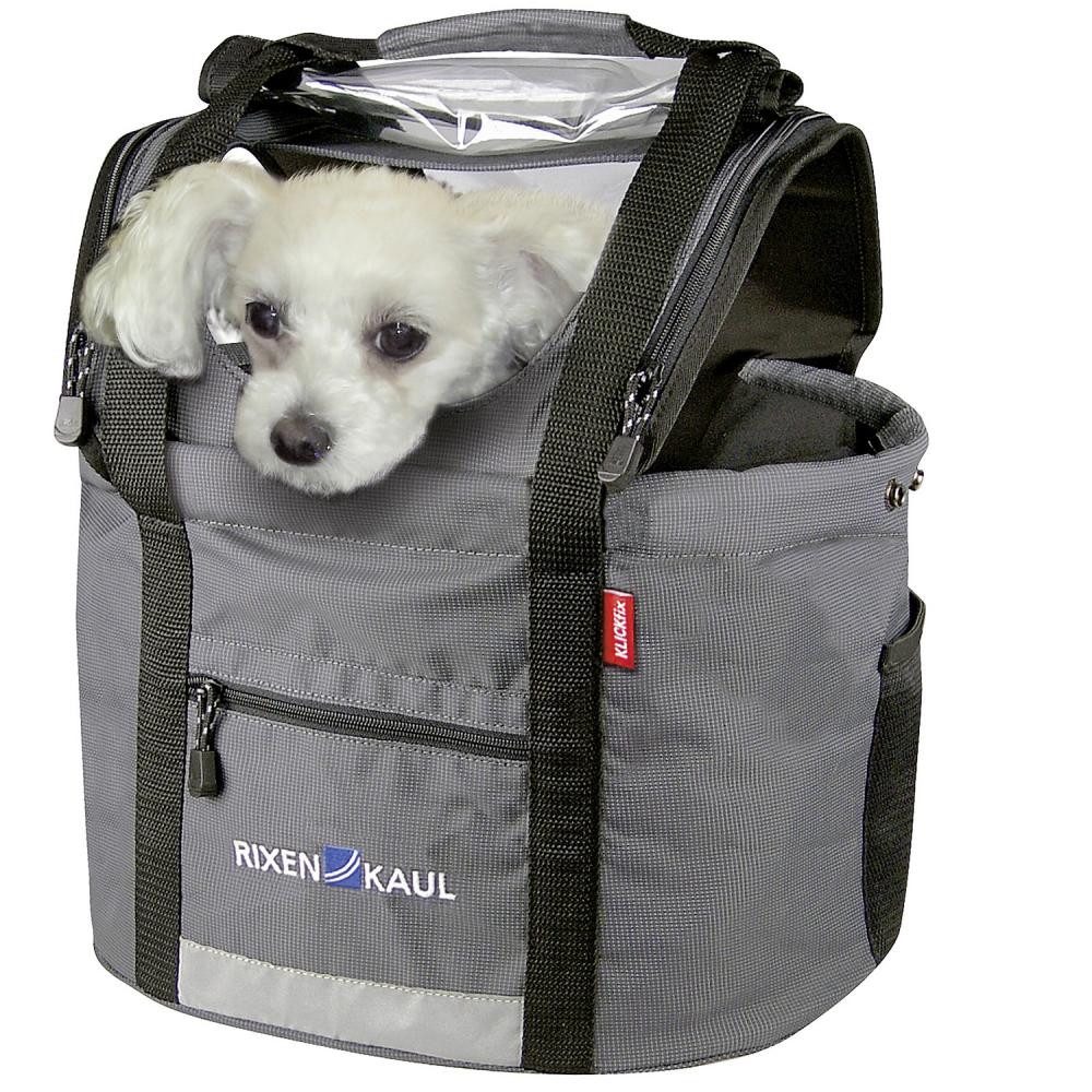 Rixen & Kaul Fahrradkorb Rixen & Kaul KLICKfix Hundetasche DOGGY, 24 Liter, grau/schwarz, für H