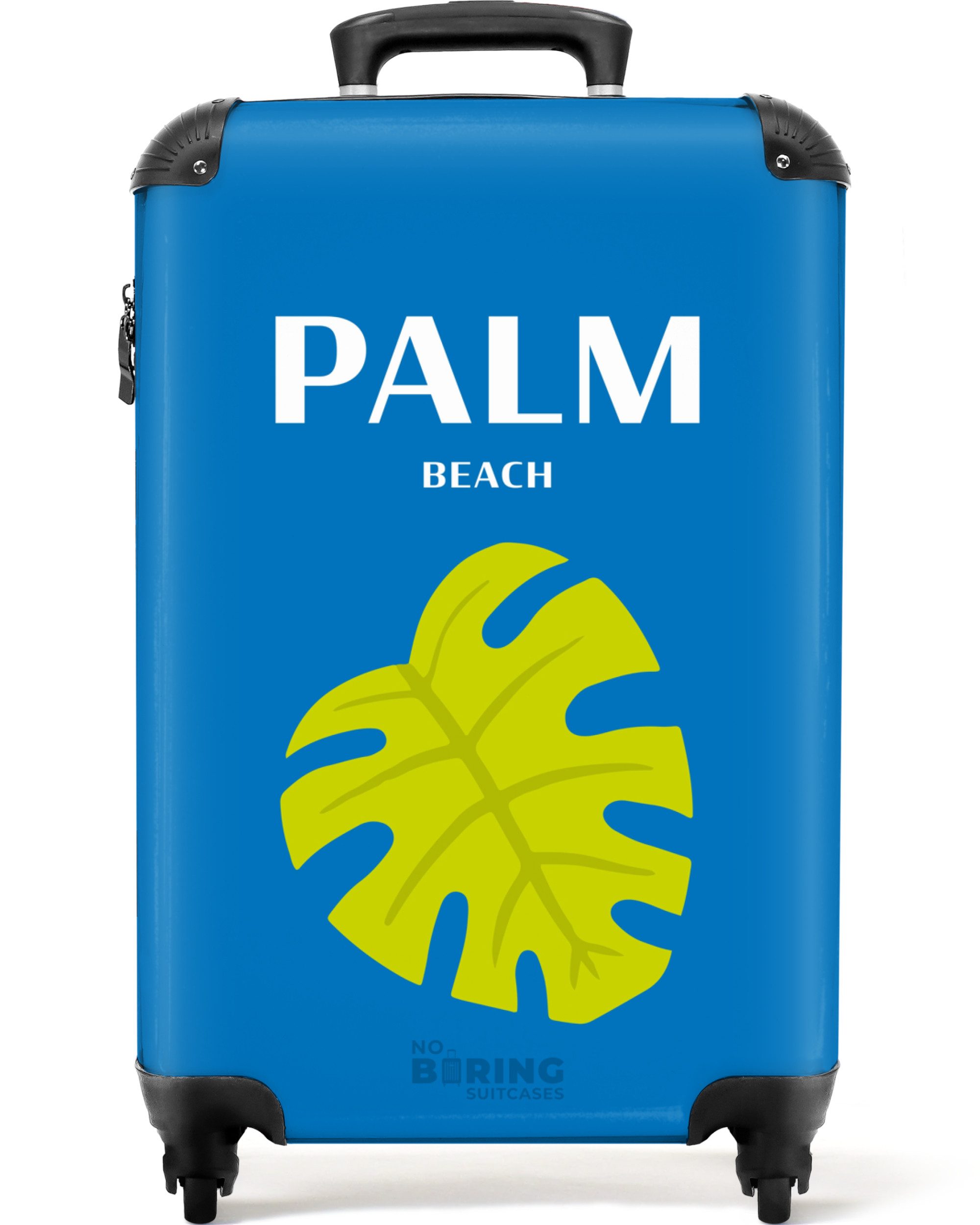NoBoringSuitcases.com© Hartschalen-Trolley Blau mit Palm Beach günstig online kaufen
