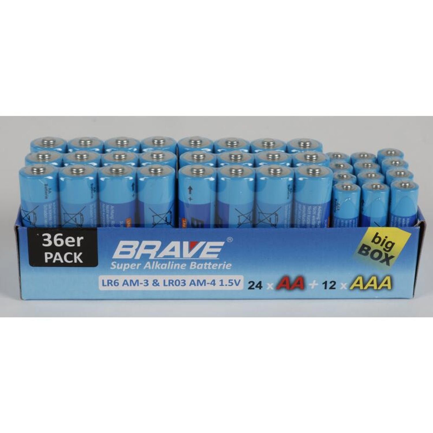 (864 Alkaline BURI Batterie, Batterien Großpackung AAA & AA 24x 36er-Packung Brave St)