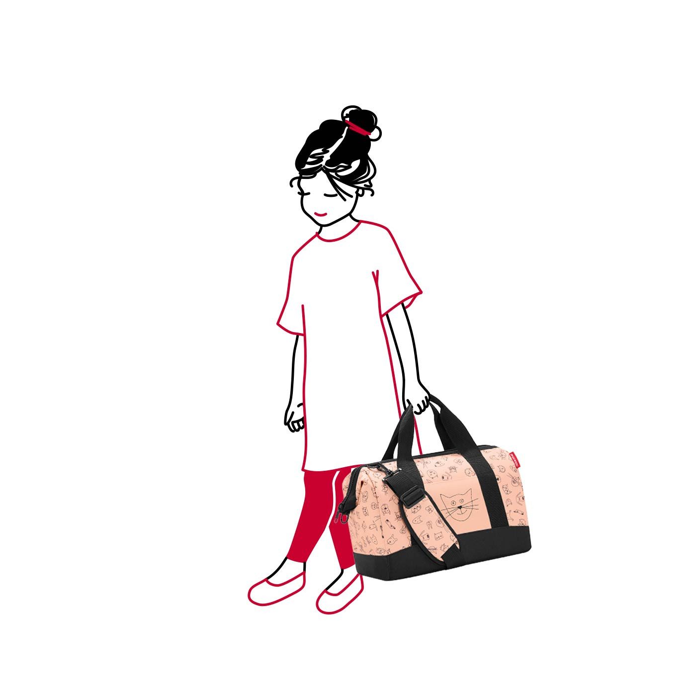 REISENTHEL® Kinderkoffer Reiseset Kinder: Allrounder M & Thermocase, Reiseset allrounder M + thermocase cats and dogs rose