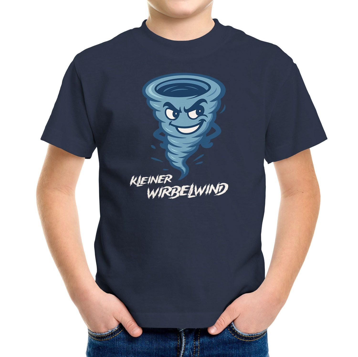 Print-Shirt Kinder T-Shirt Jungen Kleiner Wirbelwind Comic Motiv Lustig für