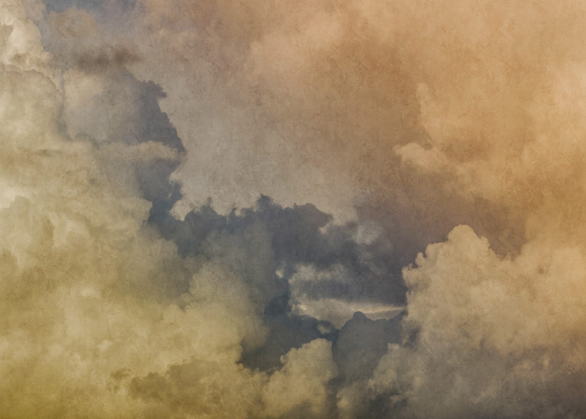 Rasch Fototapete Wolken & Himmel Aquarelloptik - Vliestapete Gelb, bedruckt, Aquarelloptik, (1 Rolle, 1 St., Kollektion 'Magicwalls' - 2,65 m x 3,71 m), Lichtbeständige Farben - Feucht abwischbar - Restlost abziehbar