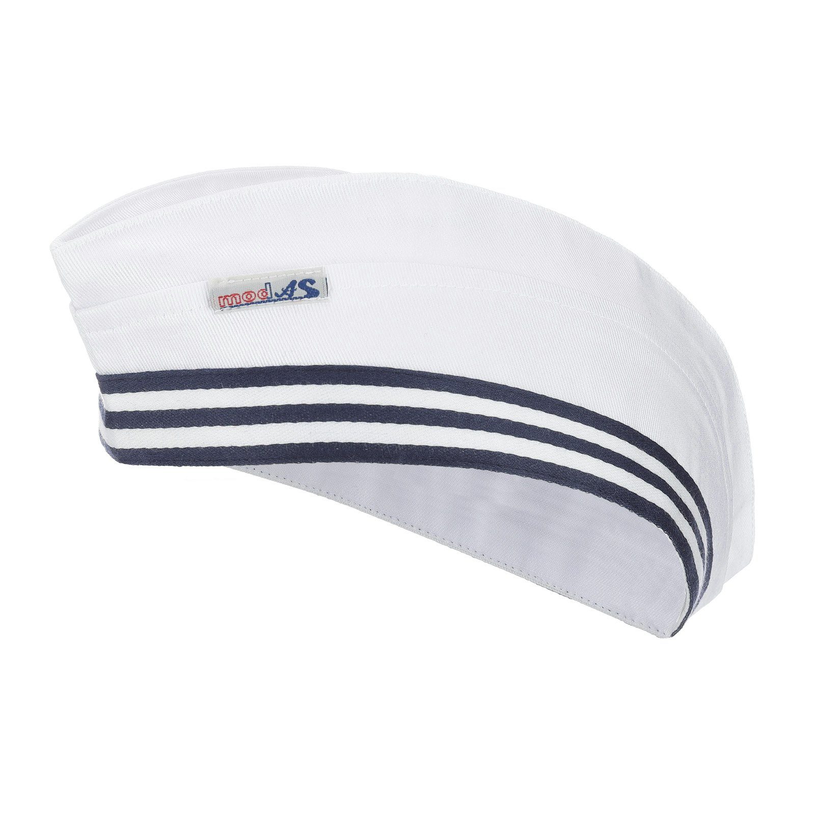 modAS Schirmmütze Unisex Matrosenmütze Schiffchen – Seemannsmütze Mütze Sailor Marine (01) weiß