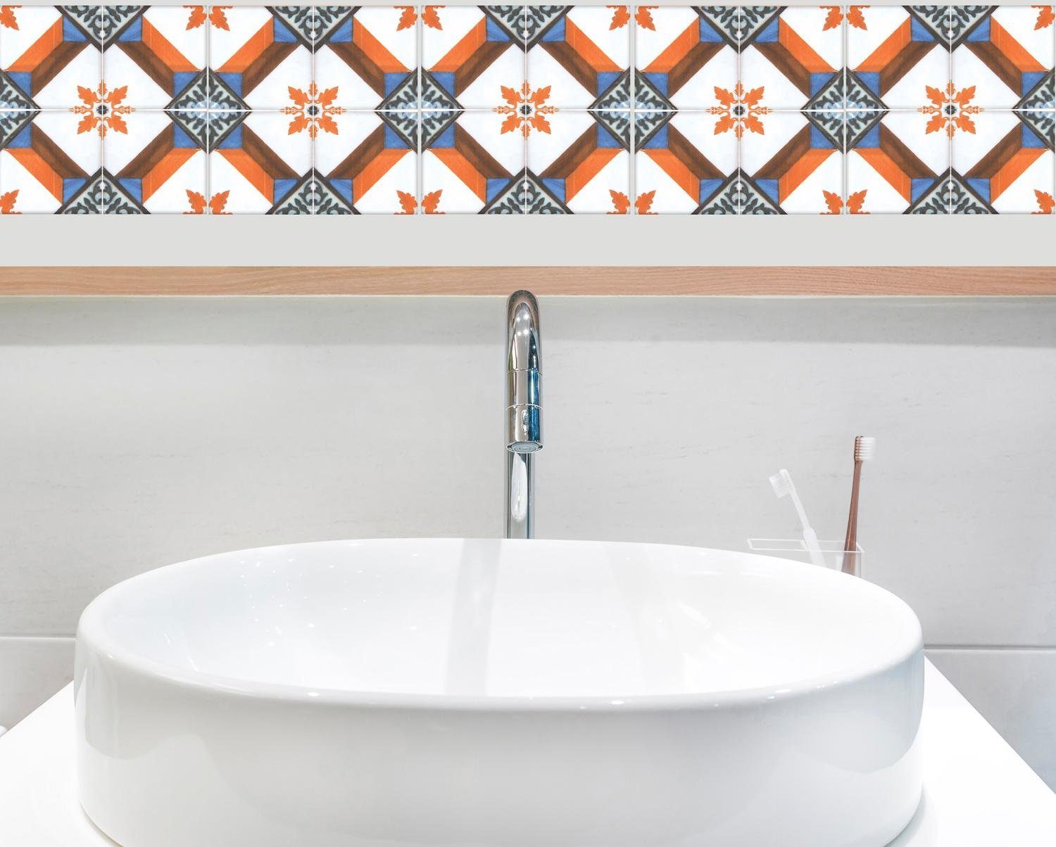 queence Fliesenaufkleber Orange (12 St), Stickerfliesen, günstig online kaufen